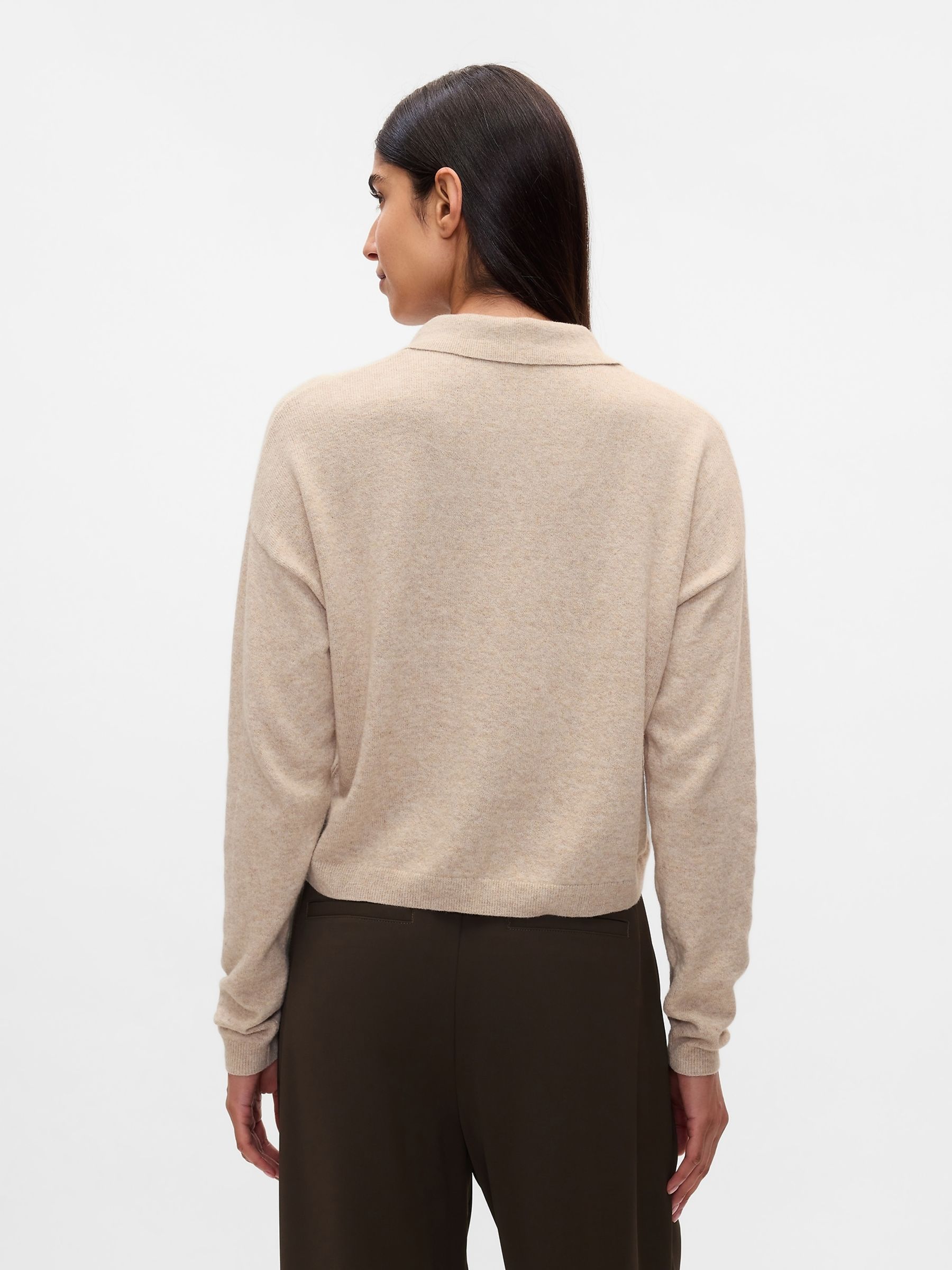 Beige CashSoft Polo Jumper - Image 2 of 4