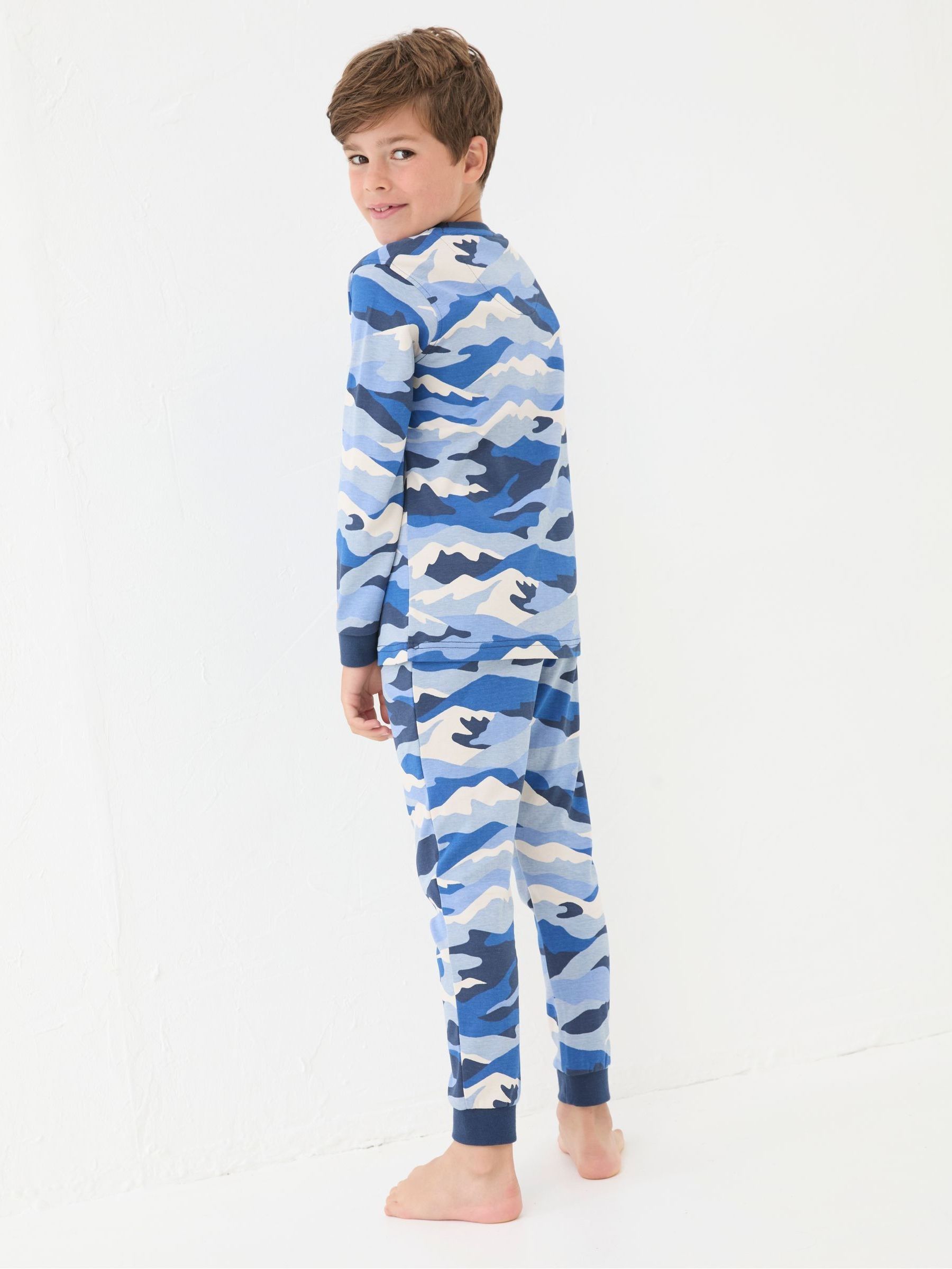 Camo Print PJ Set Navy Camo Print 100% Cotton Pyjama Set - Image 3 of 5