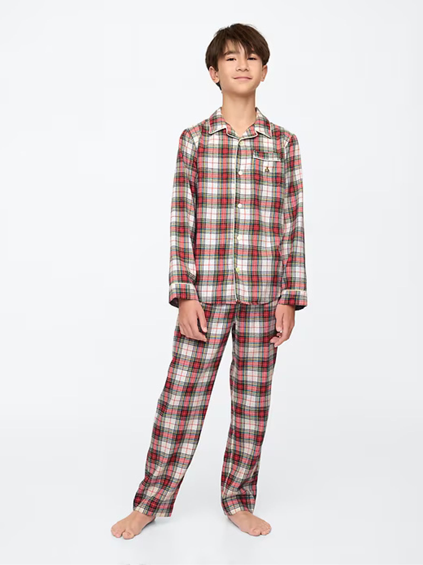 Red Long Sleeve Flannel Pyjama Set (4-13yrs) - Image 4 of 8