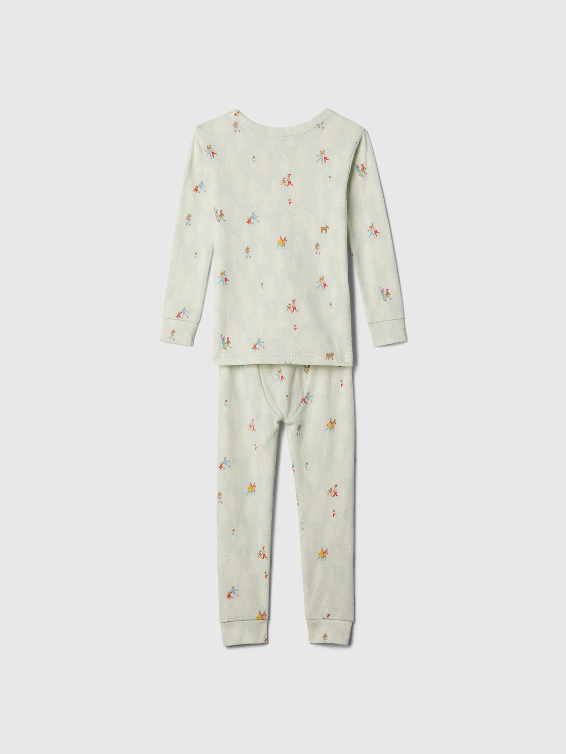 Green Snow Scene Christmas Print Pyjamas (6mths-5yrs) - Image 2 of 3