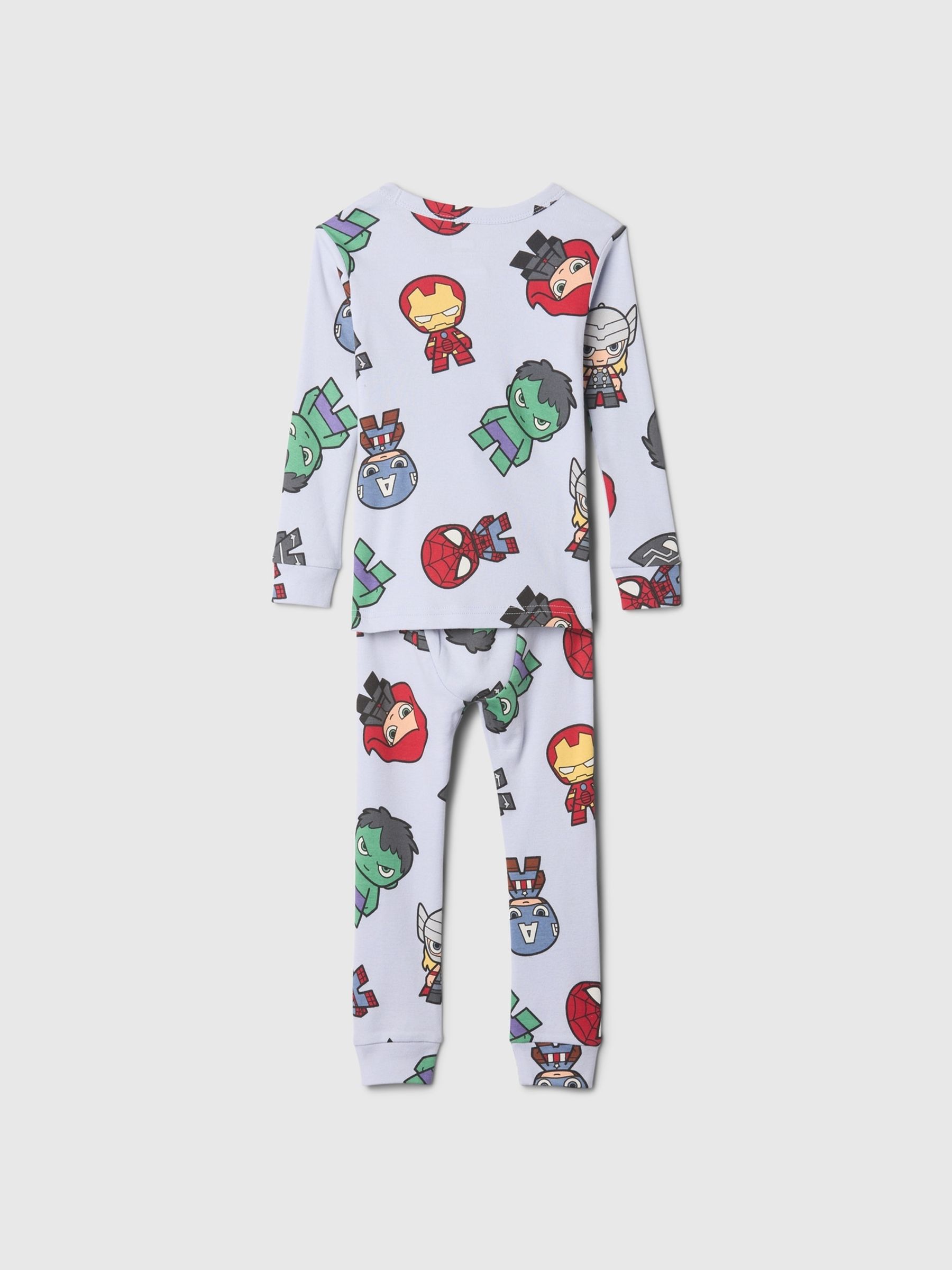 Light Blue Marvel Cotton Long Sleeve Pyjamas (12mths-5yrs) - Image 2 of 2