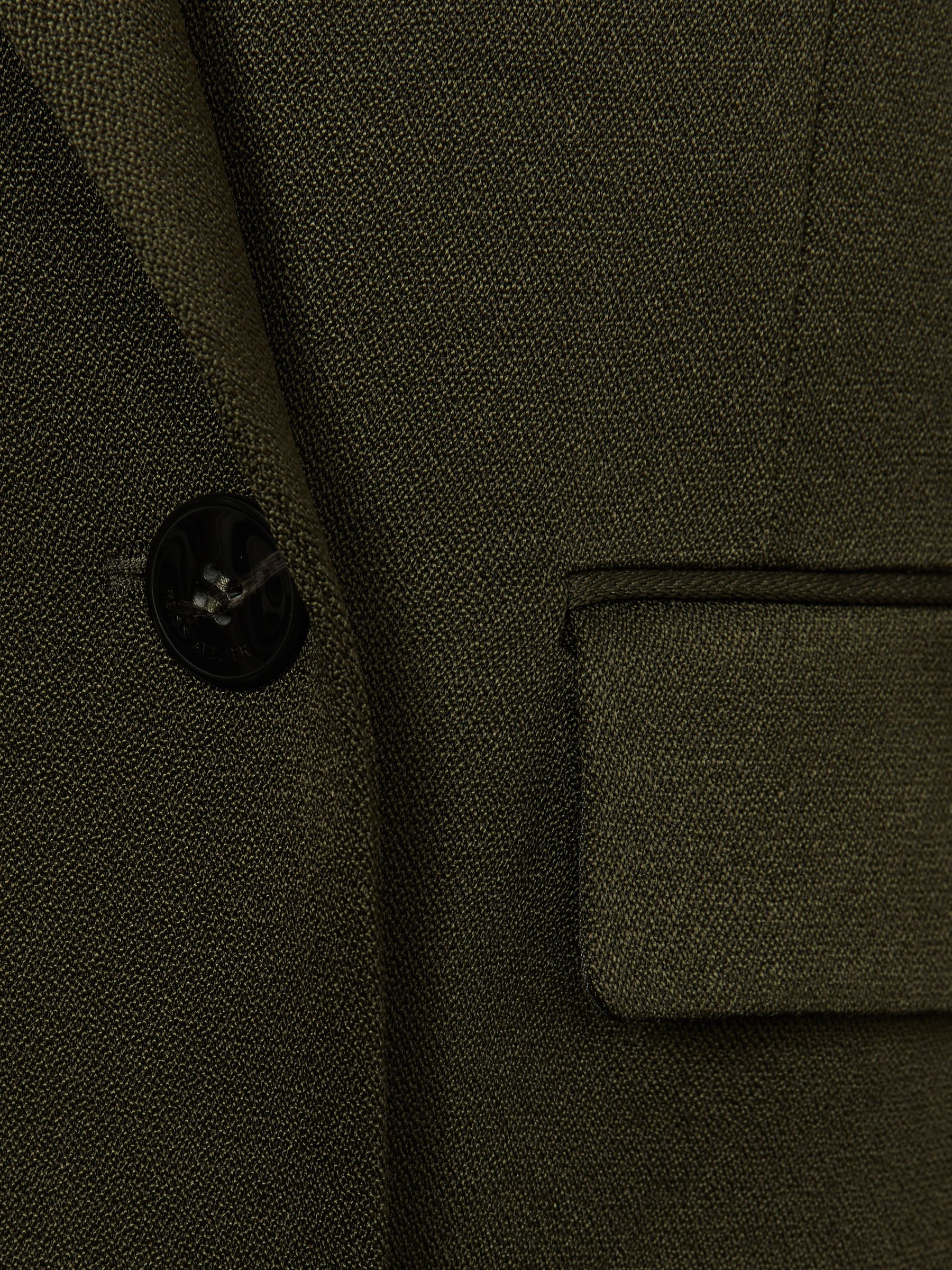 Atelier Double-Breasted Crepe Suit Jacket in Green - Image 7 of 7