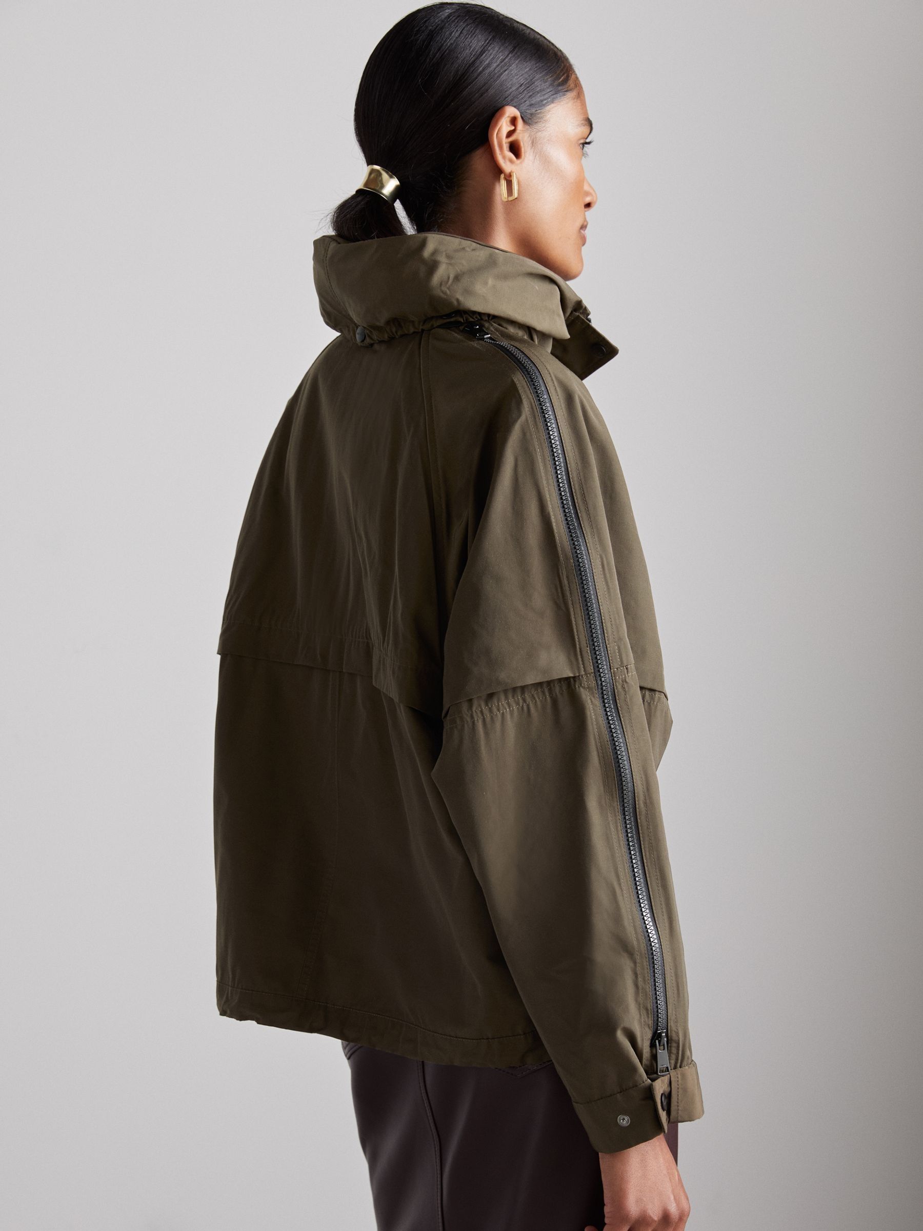 Atelier Zipped-Shell Coat in Khaki - Image 5 of 7
