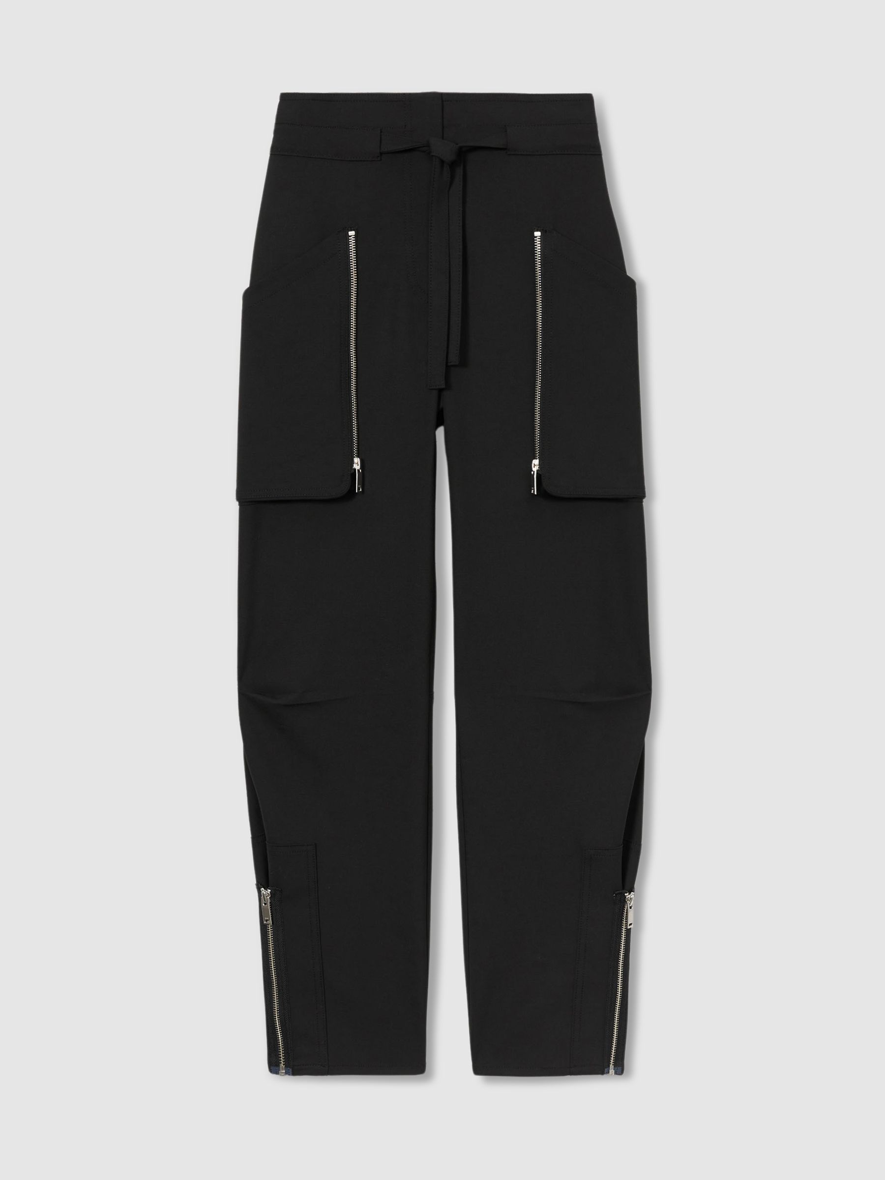 Atelier Zipped Crepe Trousers in Black - Image 2 of 6