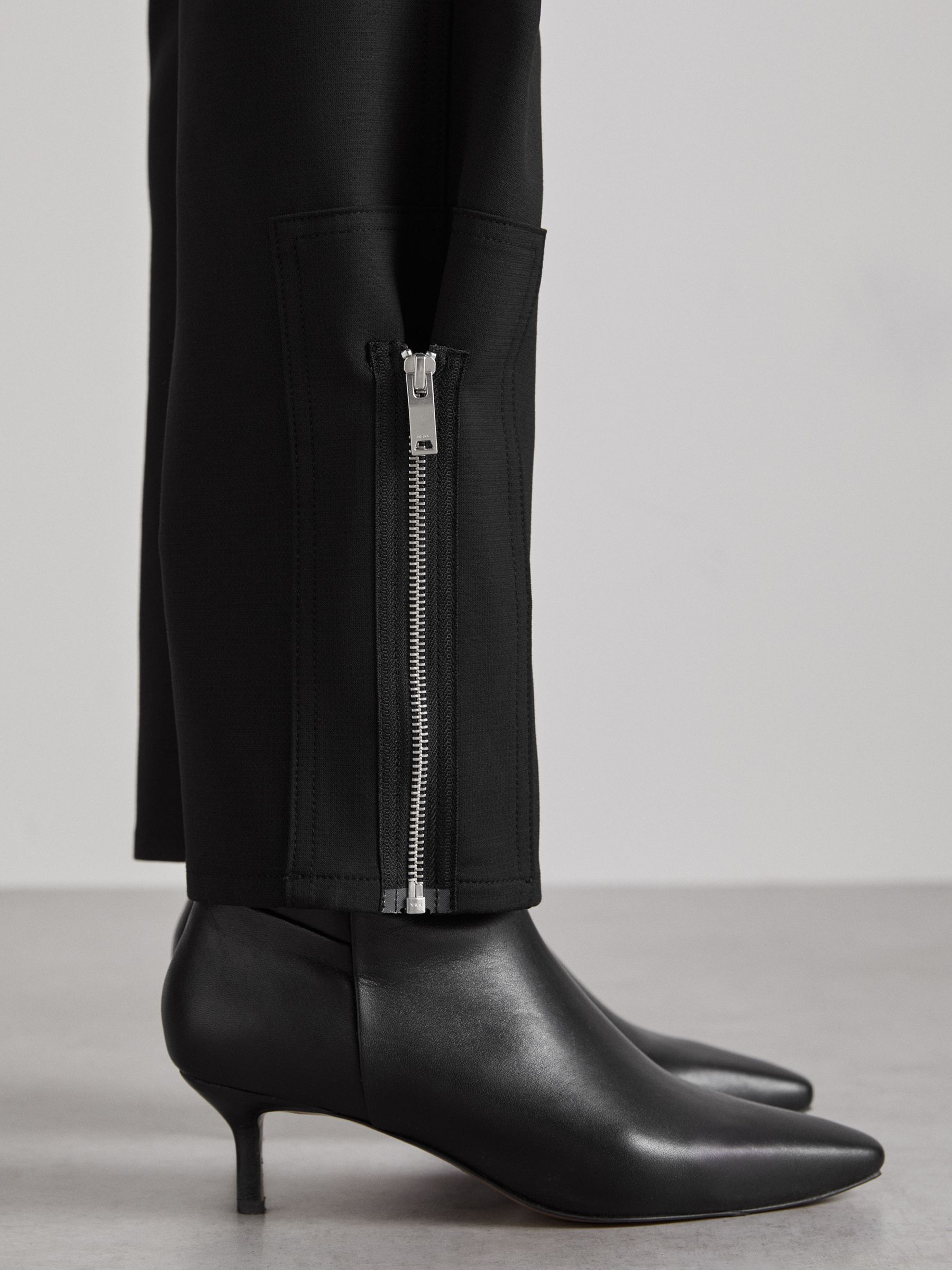 Atelier Zipped Crepe Trousers in Black - Image 3 of 6