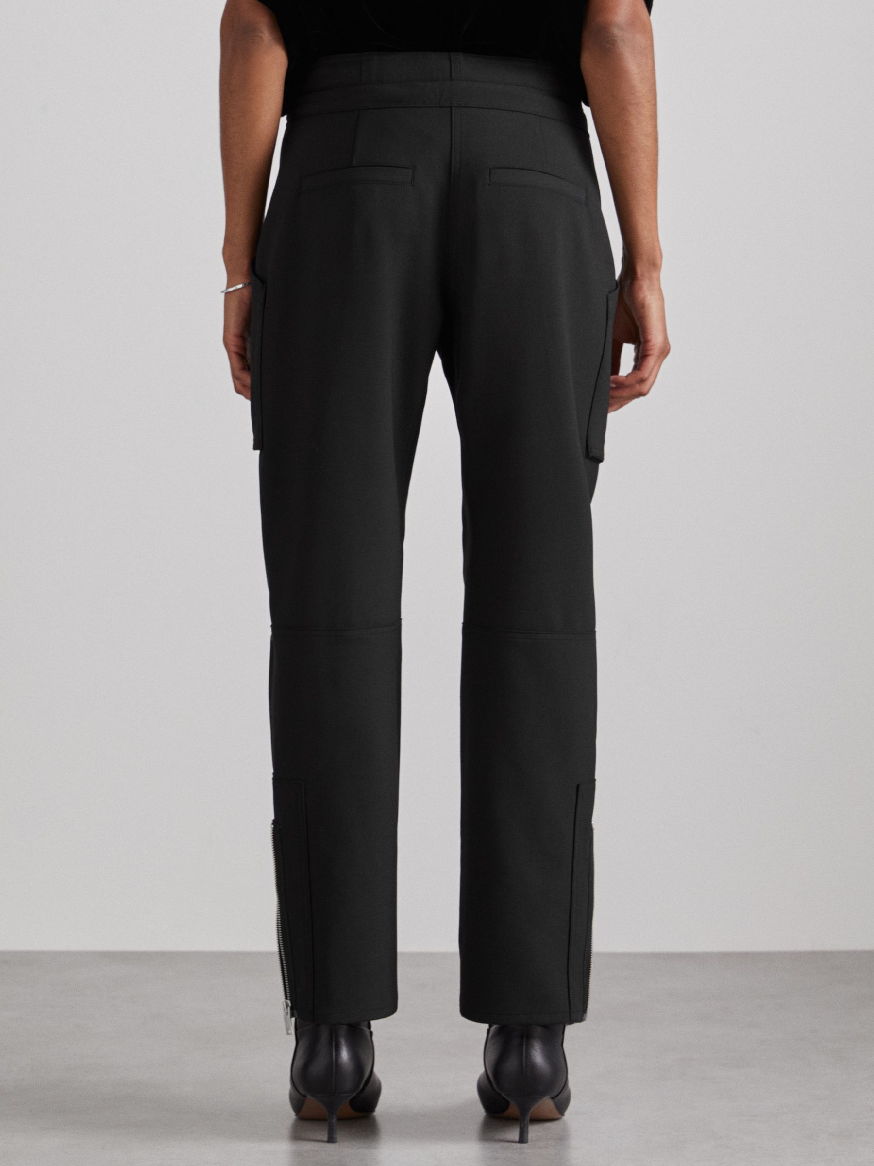 Atelier Zipped Crepe Trousers in Black - Image 5 of 6