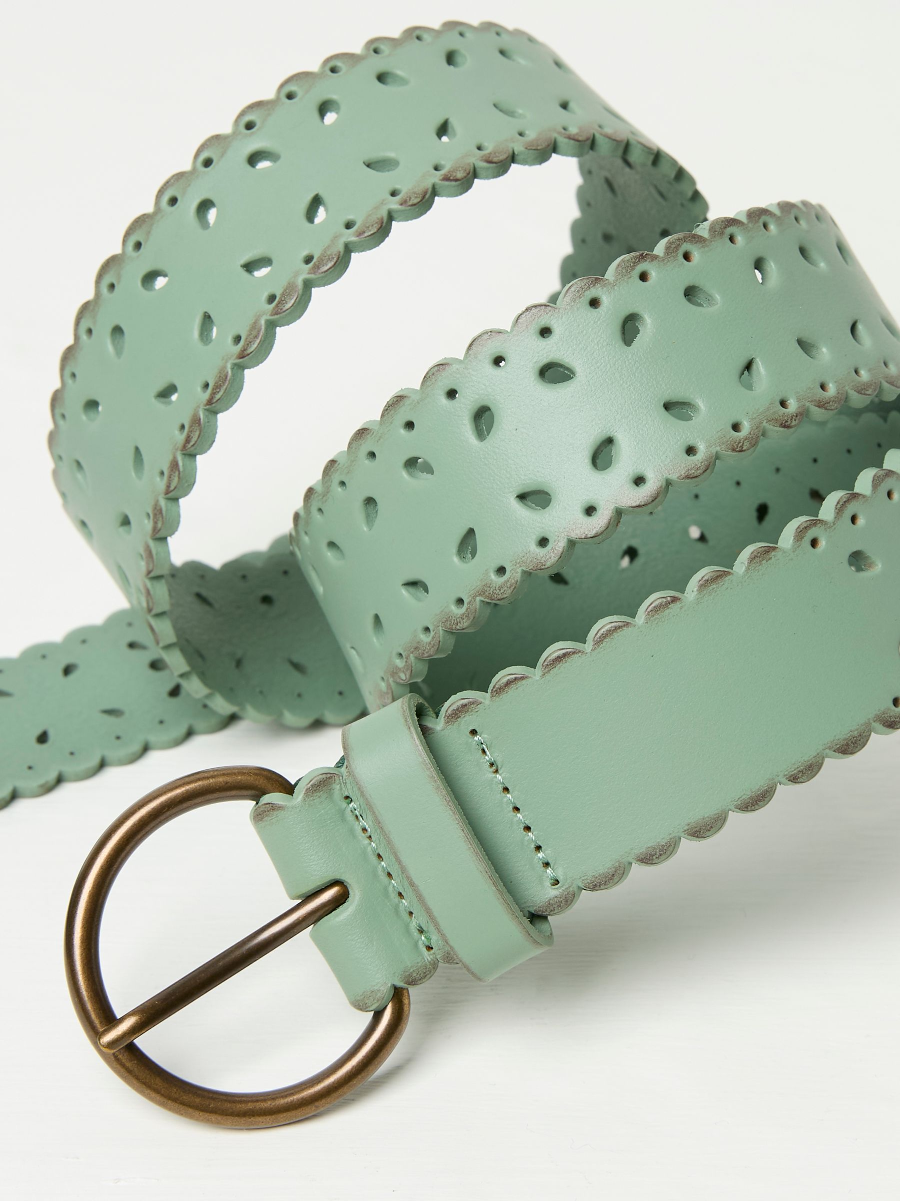 Green Haze Scalloped Jean Leather Belt - Image 2 of 2