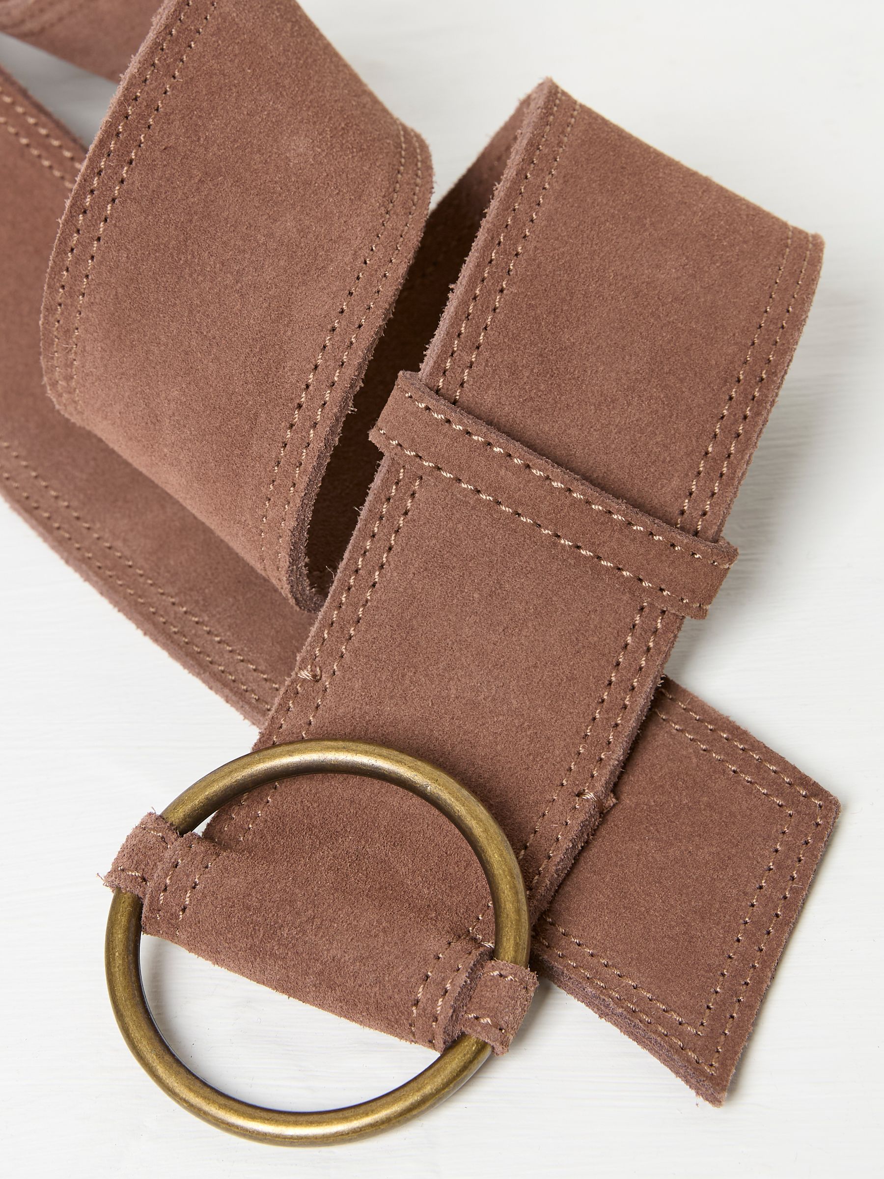 Dark Natural Wide Suede Waist Belt - Image 2 of 2