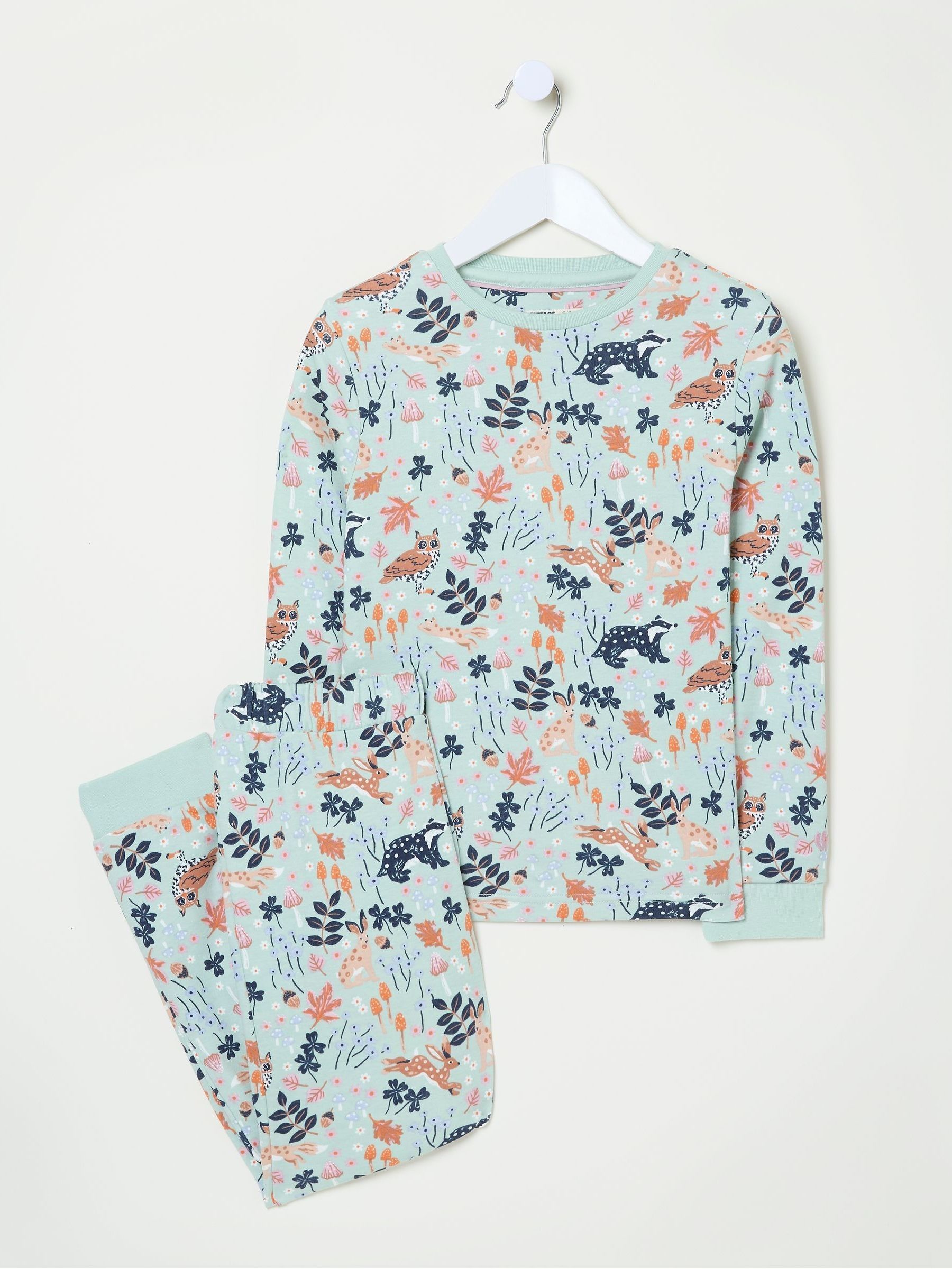 Pulaikehua Women's Kawaii Cotton Waffle Pajama Set - Short Sleeve & Long Pants For Spring/Summer