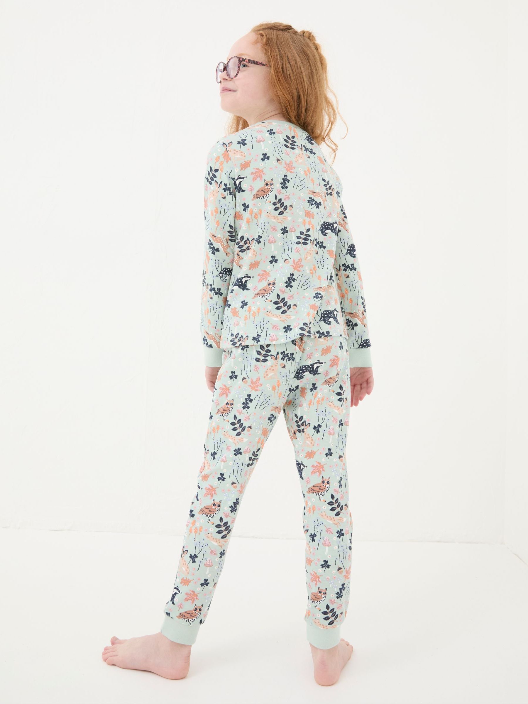Blue Aqua Woodland Print Pyjama Set - Image 3 of 5