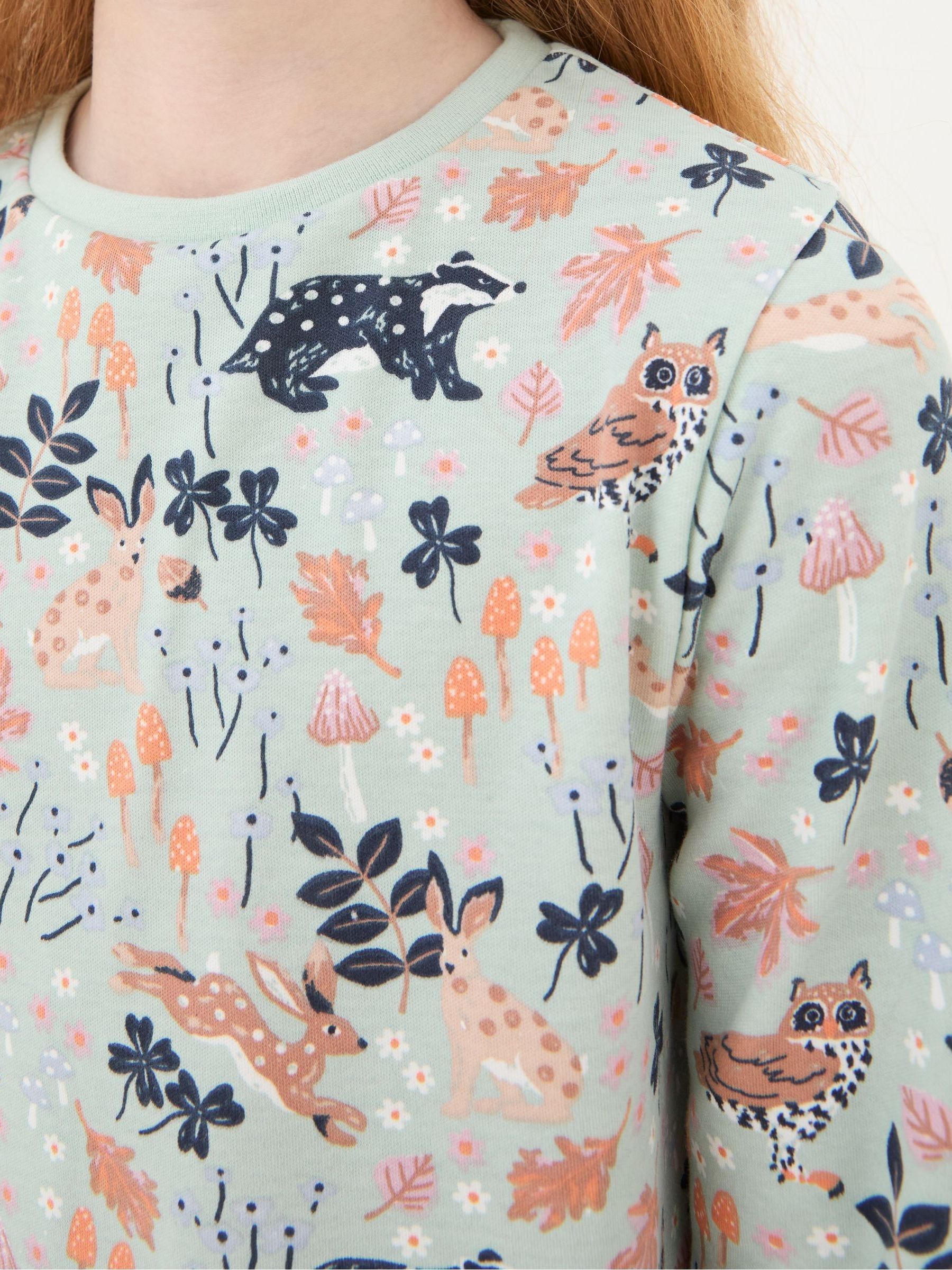 Blue Aqua Woodland Print Pyjama Set - Image 5 of 5