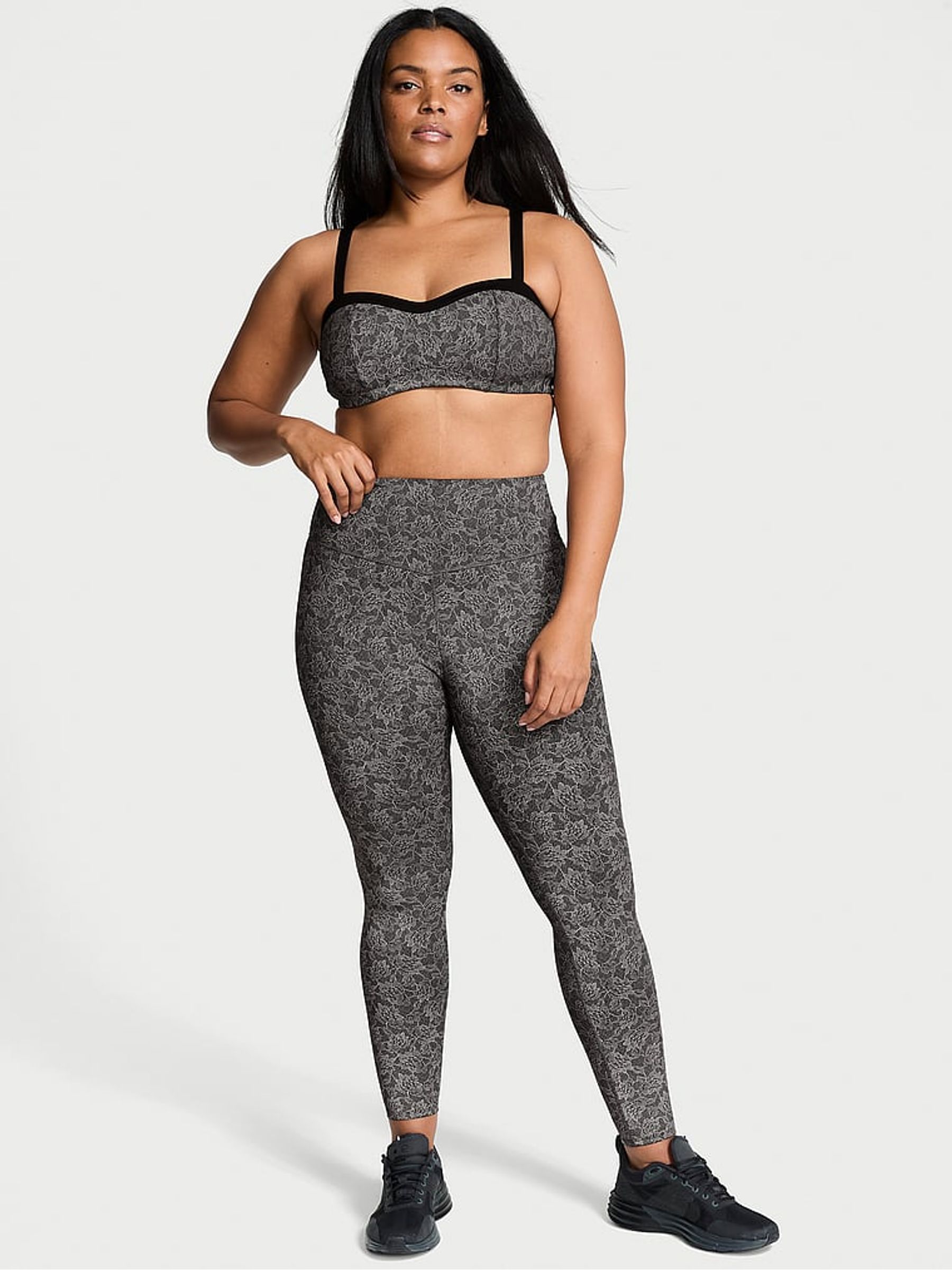 Black Reflective Lace Leggings - Image 1 of 3