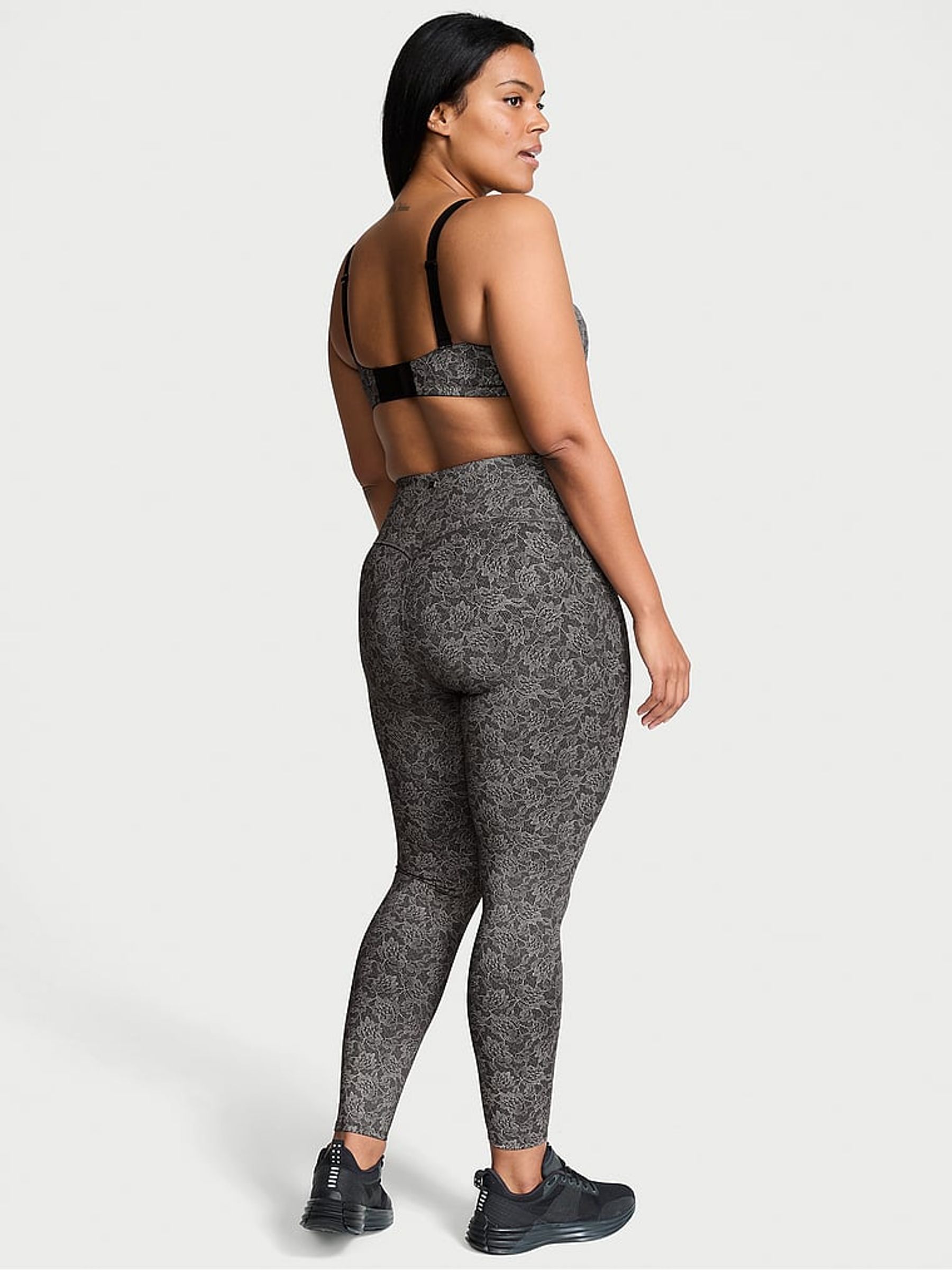 Black Reflective Lace Leggings - Image 2 of 3