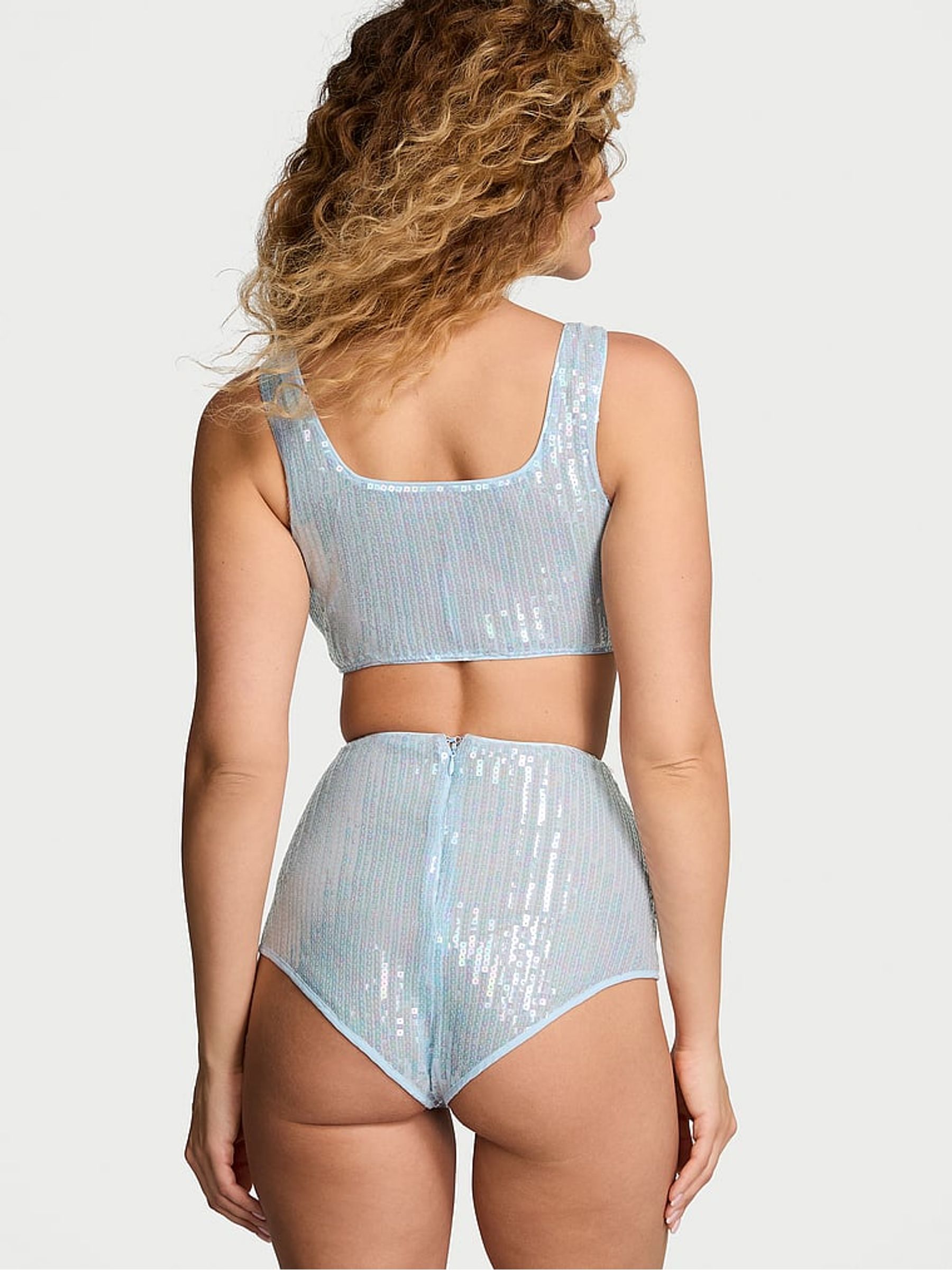 Light Blue Sequin Short Pyjama Set - Image 2 of 4