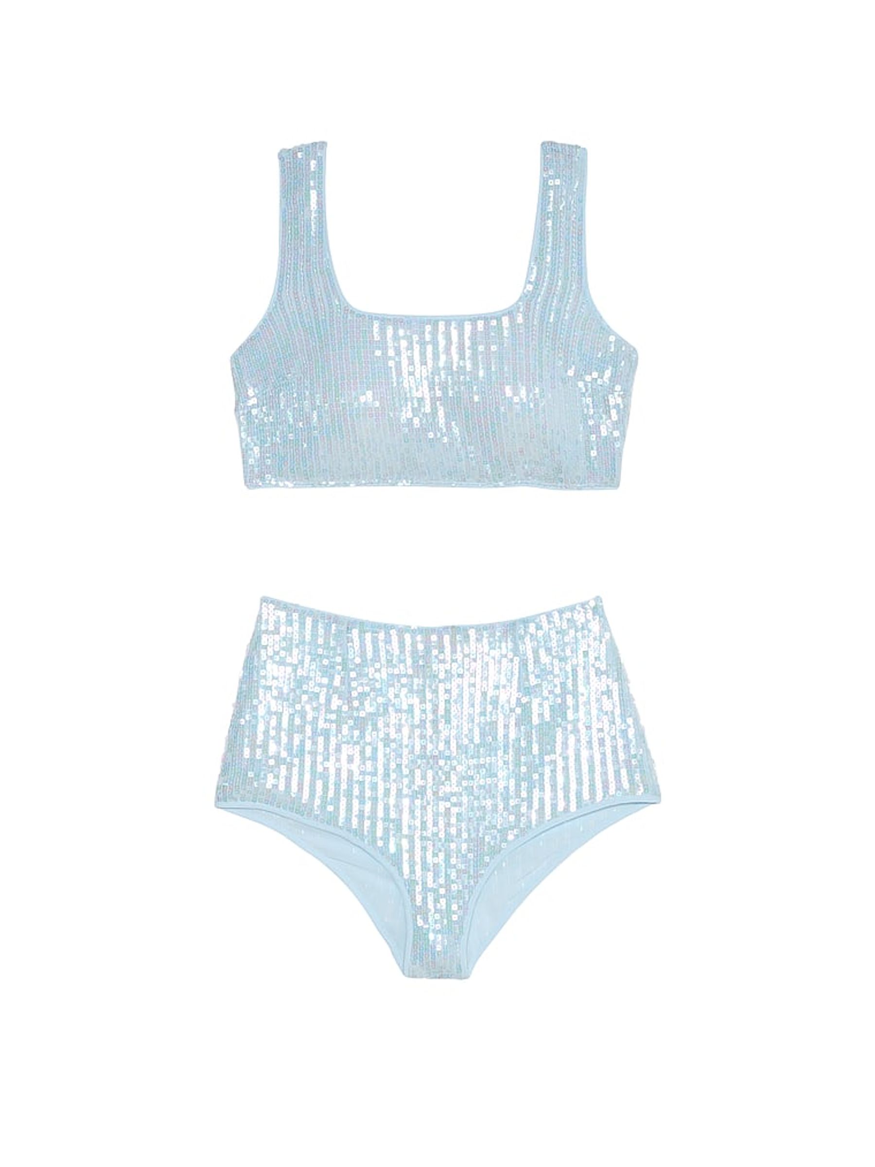 Light Blue Sequin Short Pyjama Set - Image 3 of 4