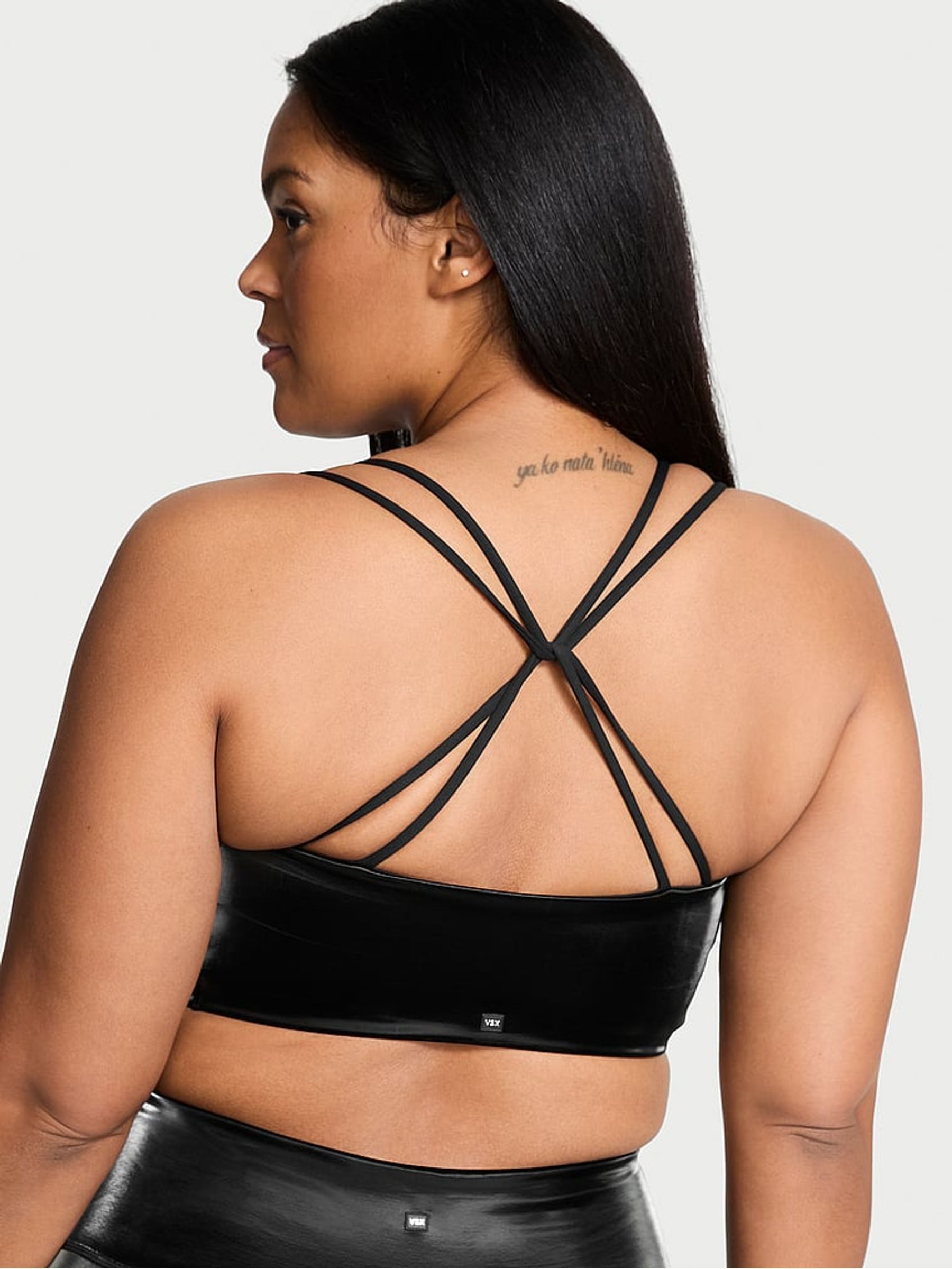 Black Elevate™ Strappy Shine Low Support Sports Bra - Image 2 of 3