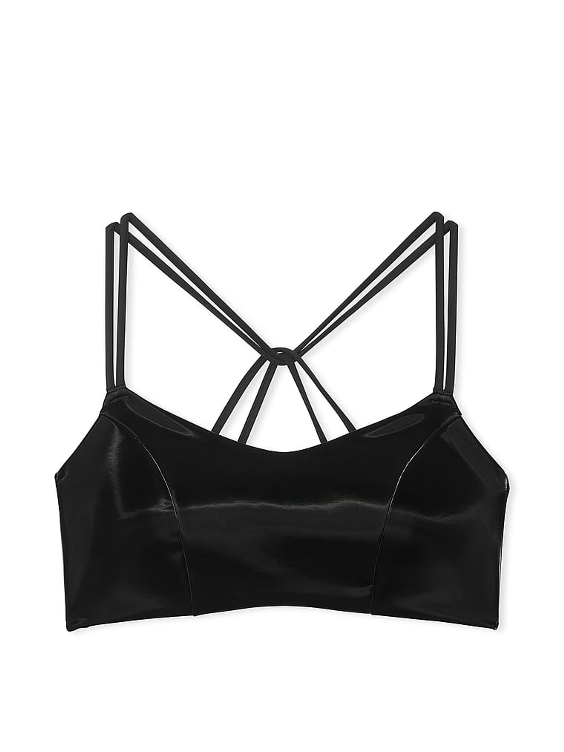 Black Elevate™ Strappy Shine Low Support Sports Bra - Image 3 of 3