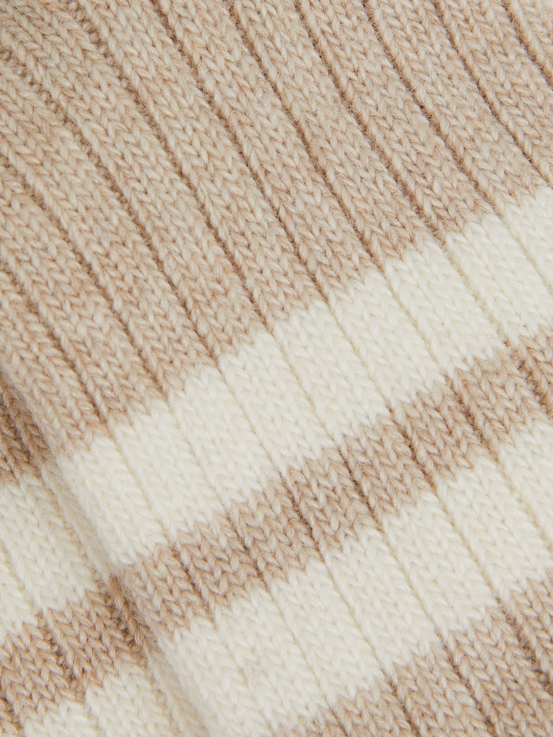 Wool Blend Ribbed Crew Socks in Oatmeal - Image 2 of 2