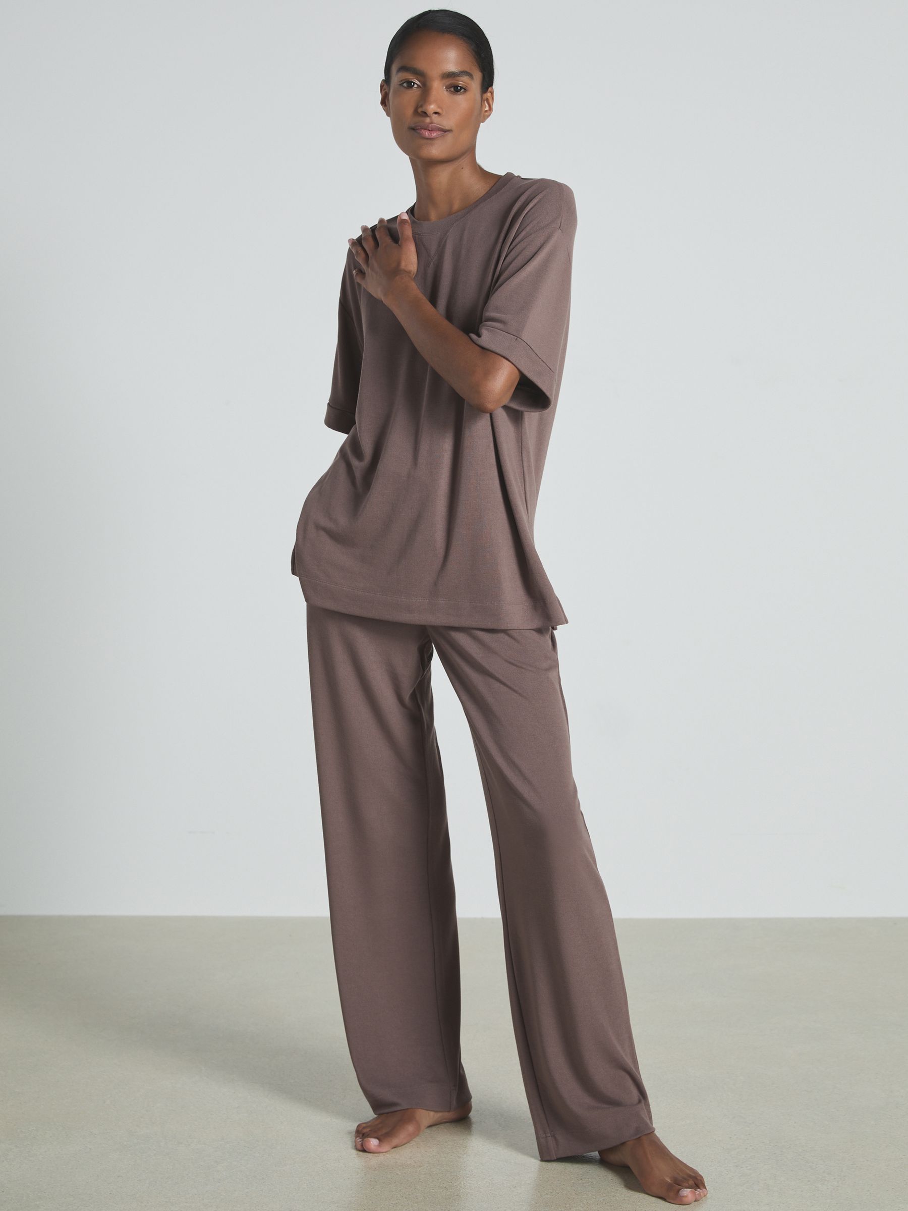 Thermal Jersey Relaxed T-Shirt in Dark Mink - Image 3 of 6