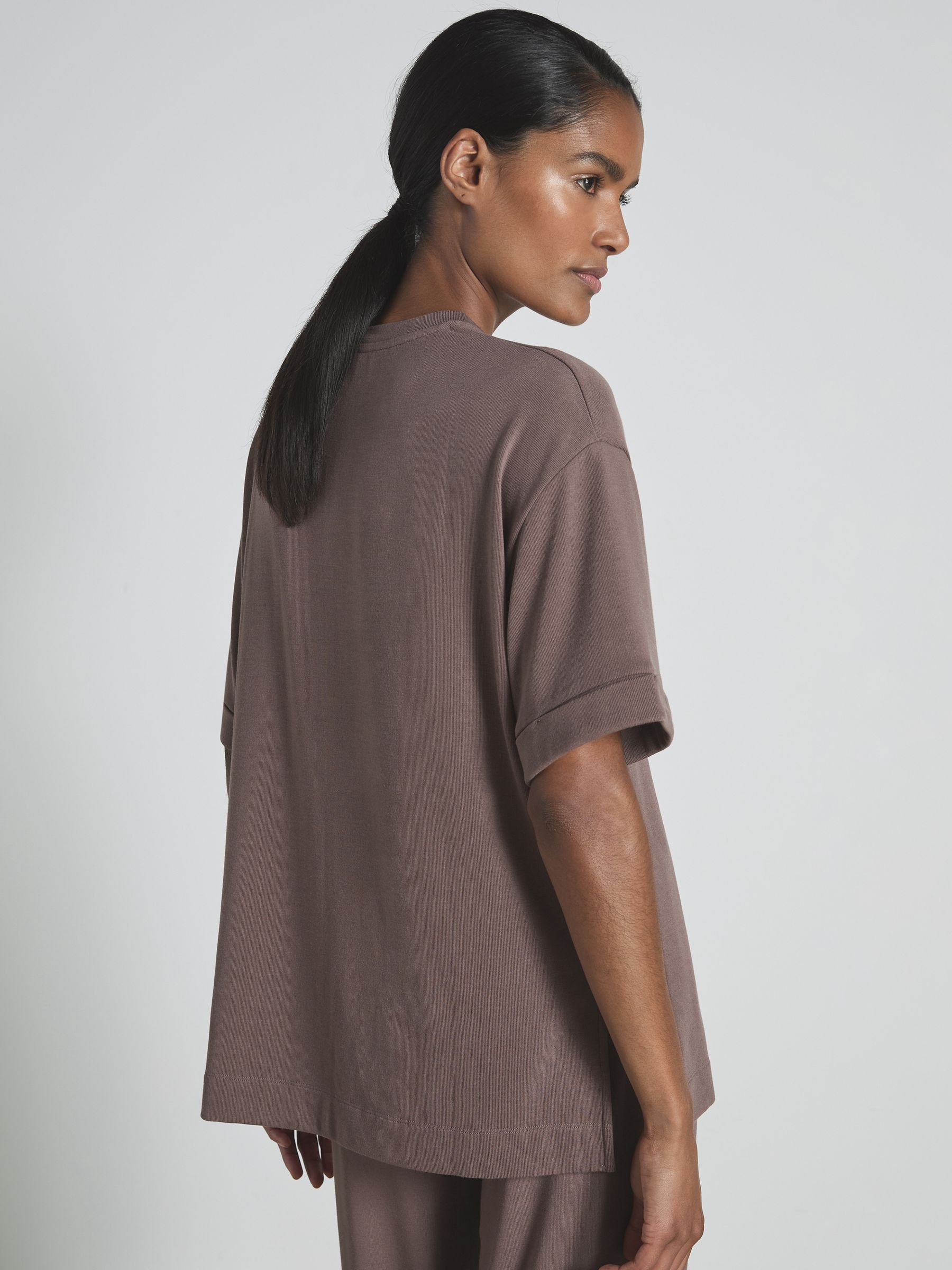 Thermal Jersey Relaxed T-Shirt in Dark Mink - Image 5 of 6