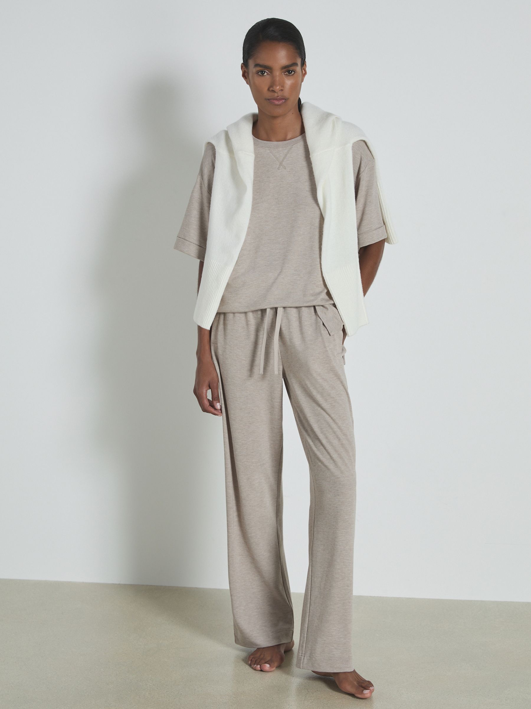 Thermal Jersey Relaxed T-Shirt in Fawn - Image 3 of 6