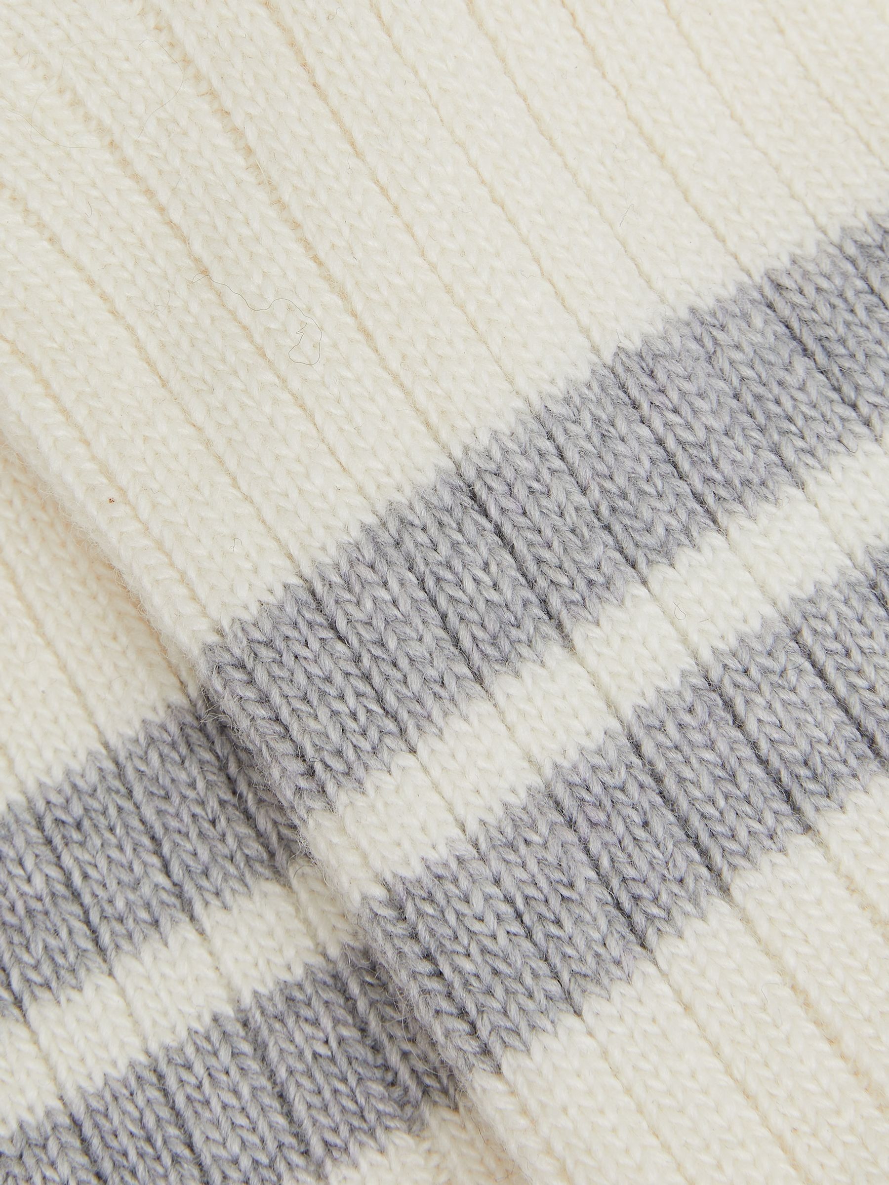 Wool Blend Ribbed Crew Socks in Ivory - Image 2 of 2