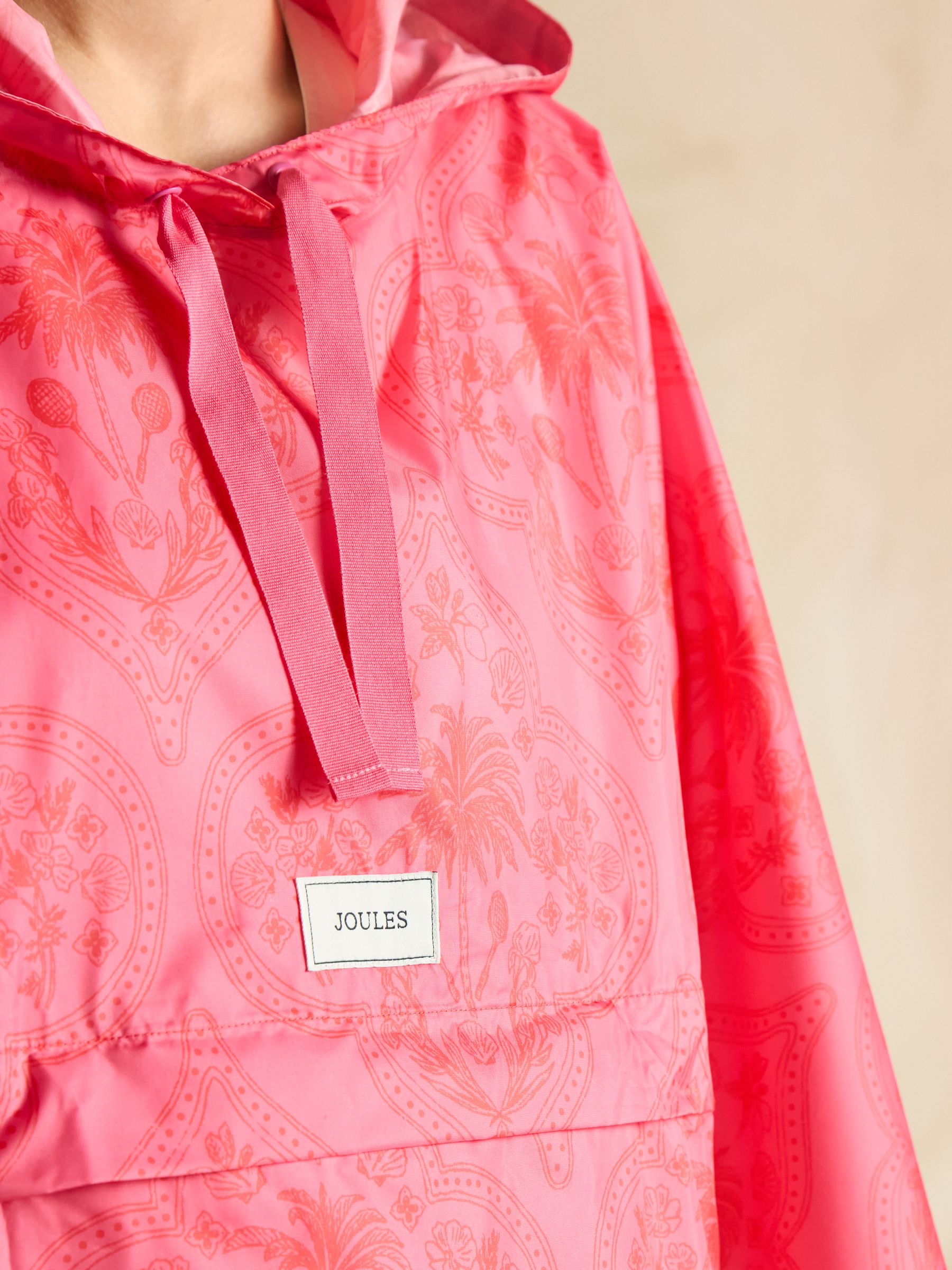 Elstow Pink Packable Poncho with Hood - Image 5 of 6