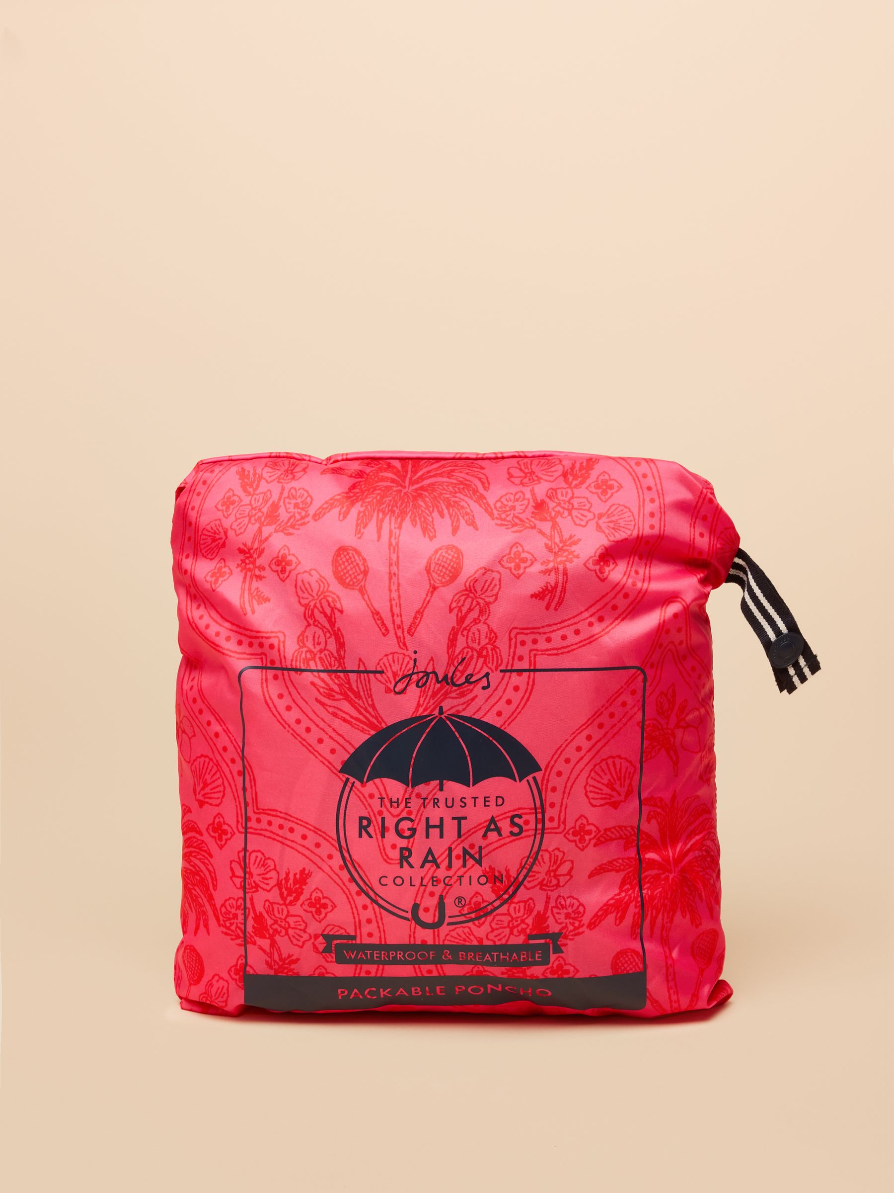 Elstow Pink Packable Poncho with Hood - Image 9 of 9