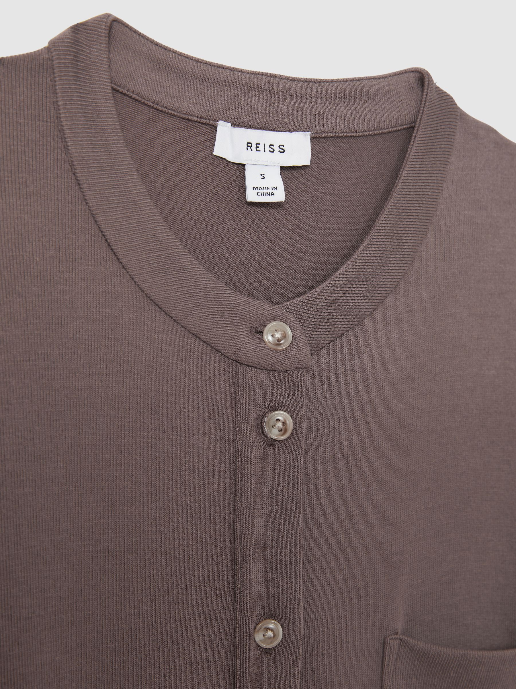Thermal Jersey Grandad-Collar Shirt in Dark Mink - Image 6 of 6