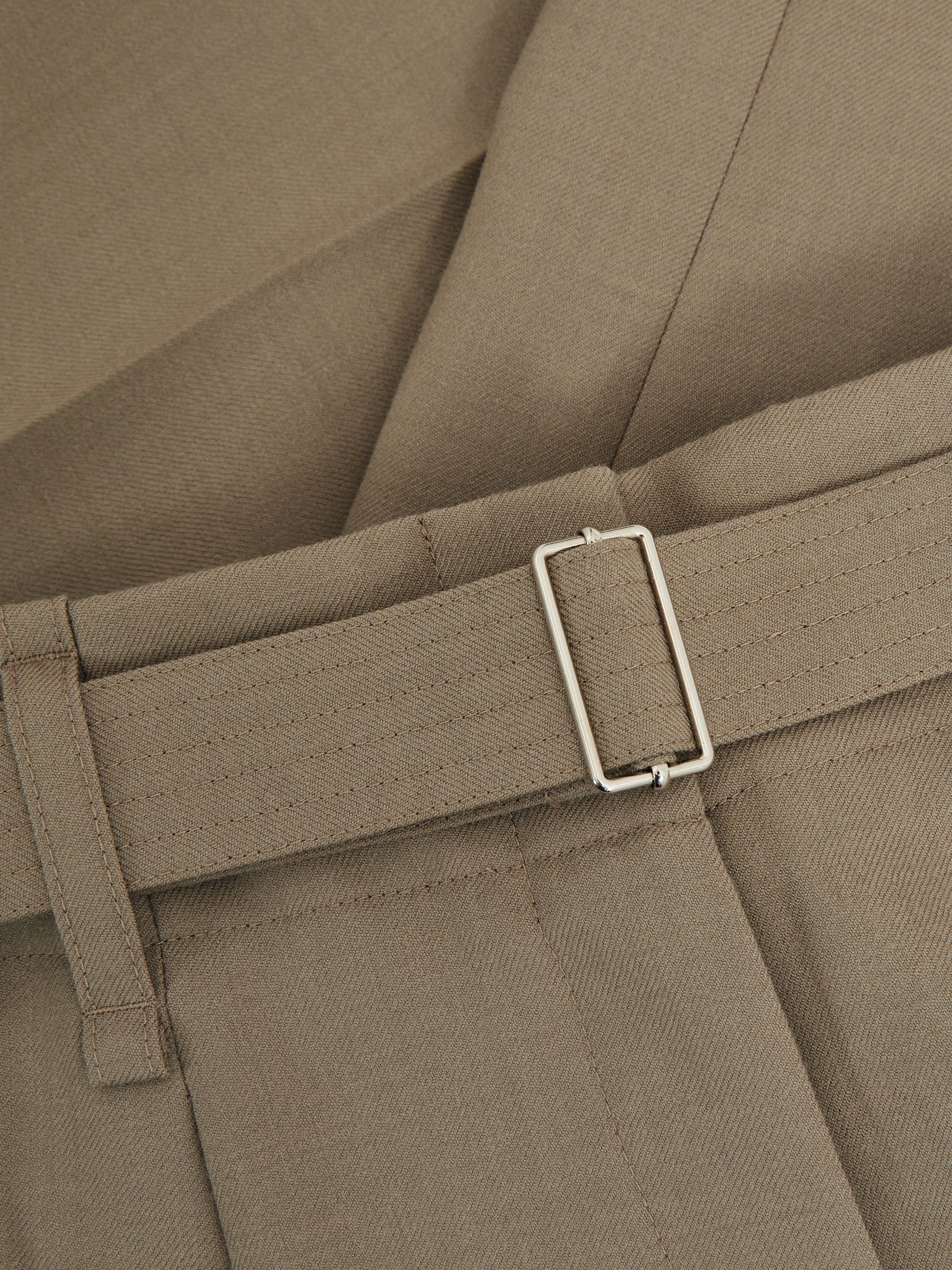 Wool Belted Wide-Leg Trousers in Neutral - Image 6 of 6