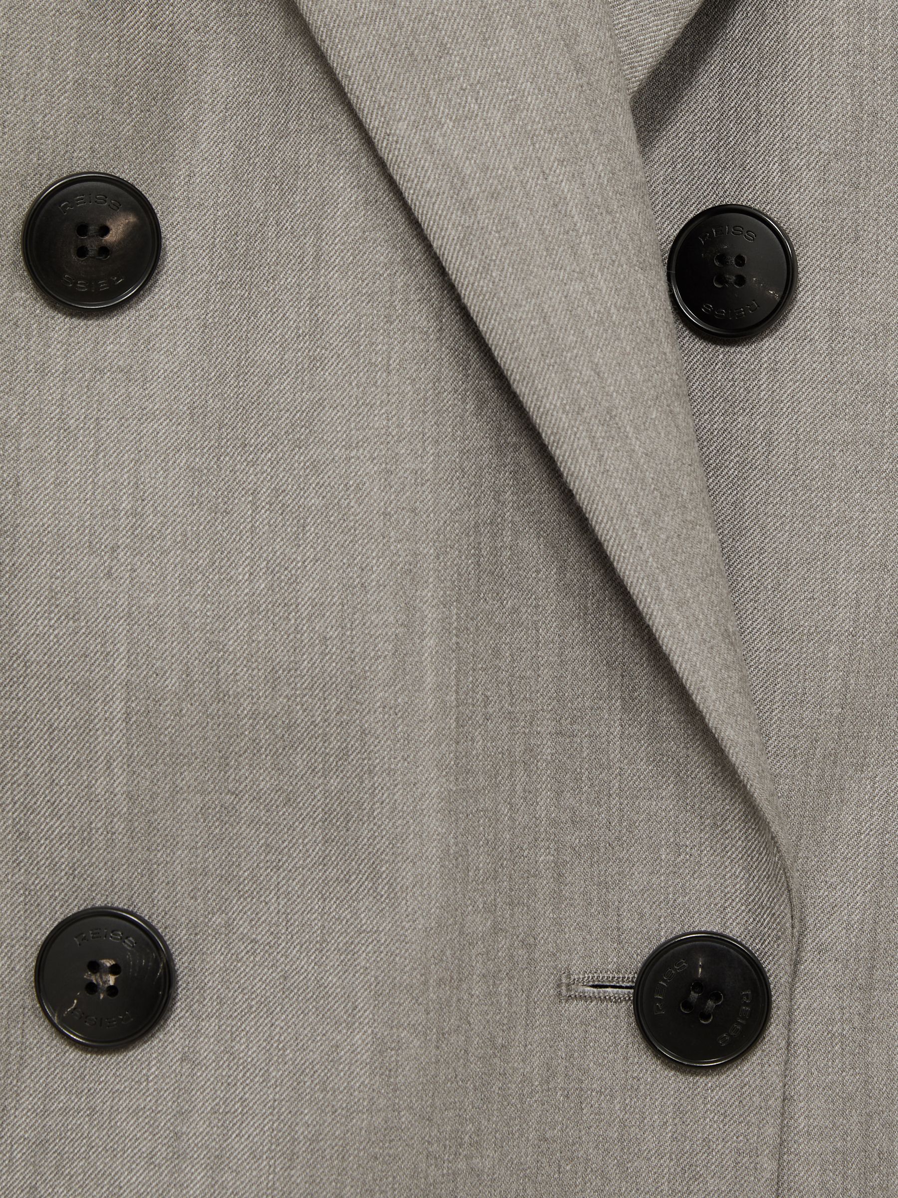 Wool Oversized Double-Breasted Blazer in Grey - Image 7 of 7