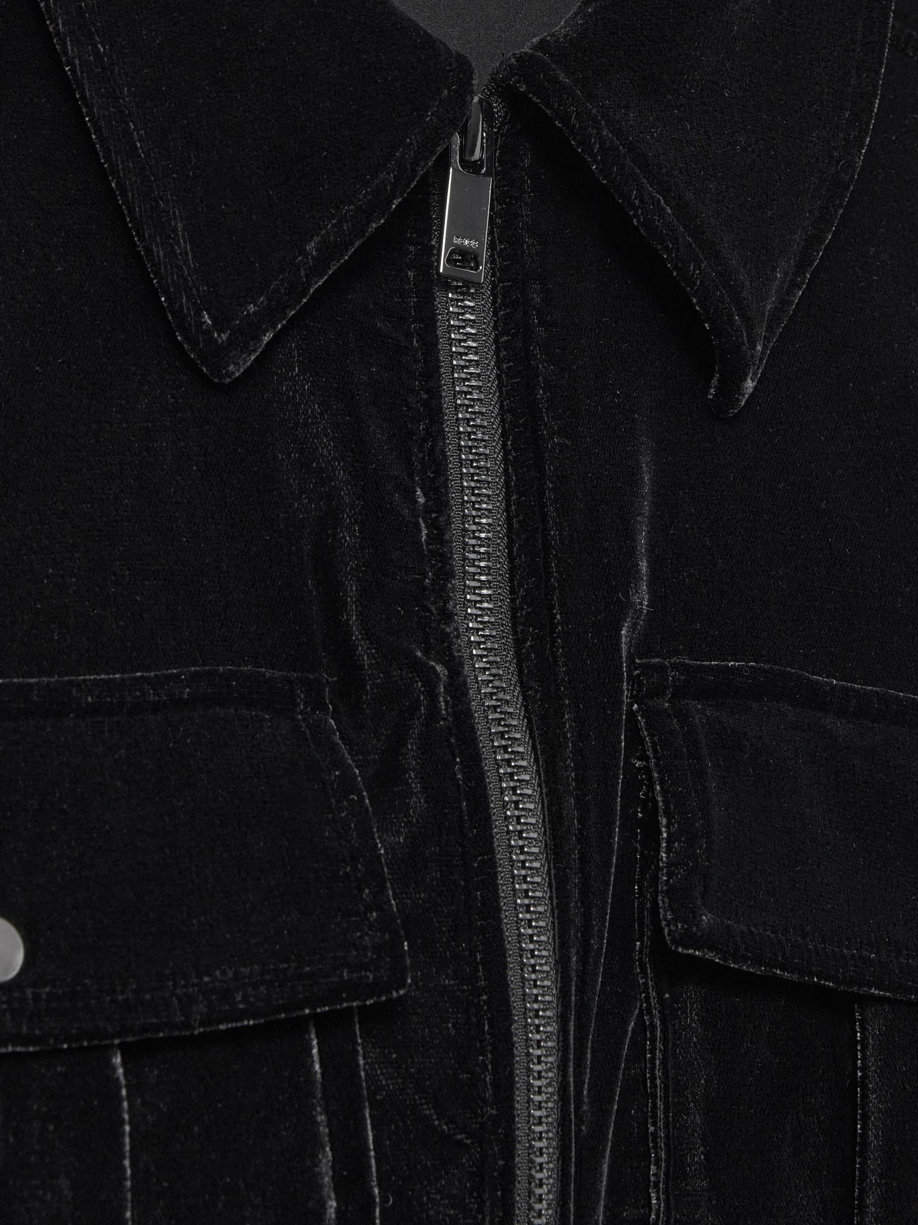 Patch-Pocket Velvet Jumpsuit in Black - Image 6 of 6