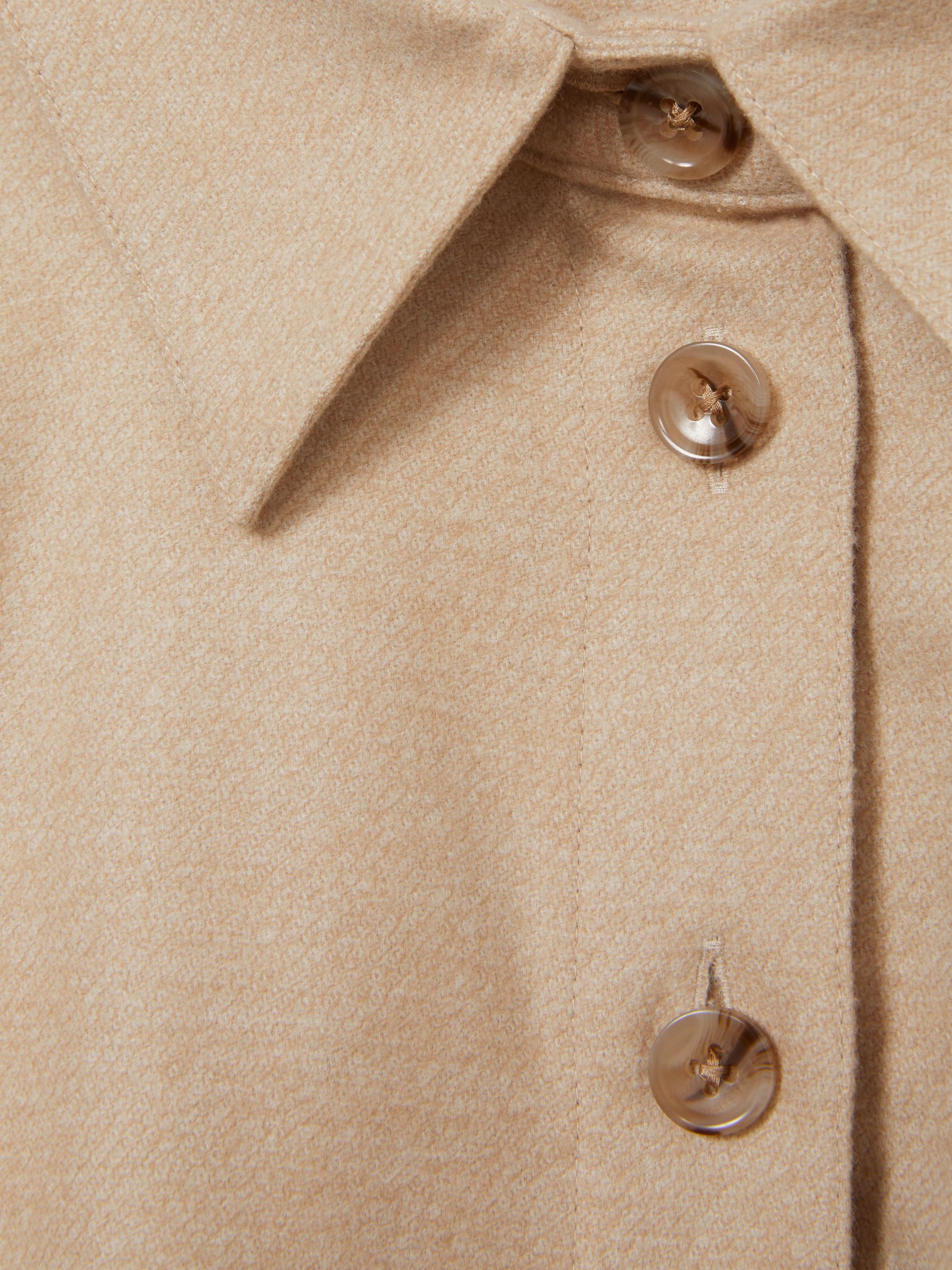 Cropped Flannel Shirt in Stone - Image 6 of 6