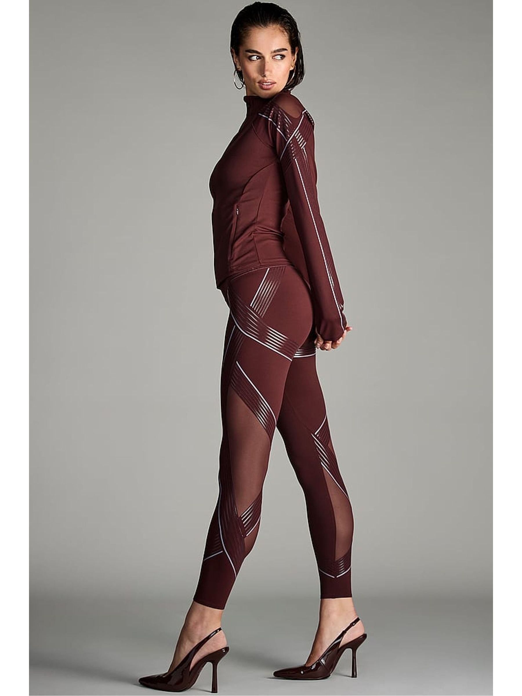 Burgundy Brown VSX Elevate™ Contours Leggings - Image 4 of 5