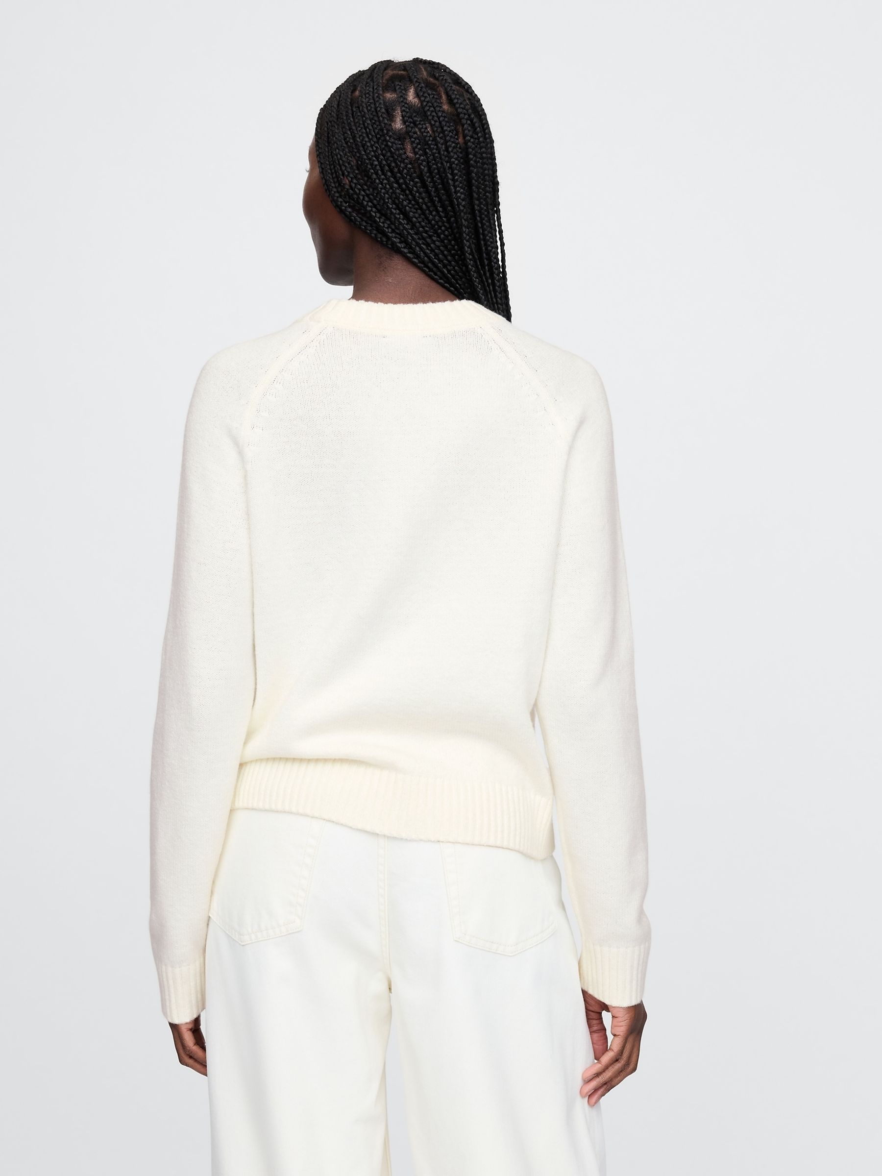 Cream CashSoft Textured Crew Neck Jumper - Image 2 of 5