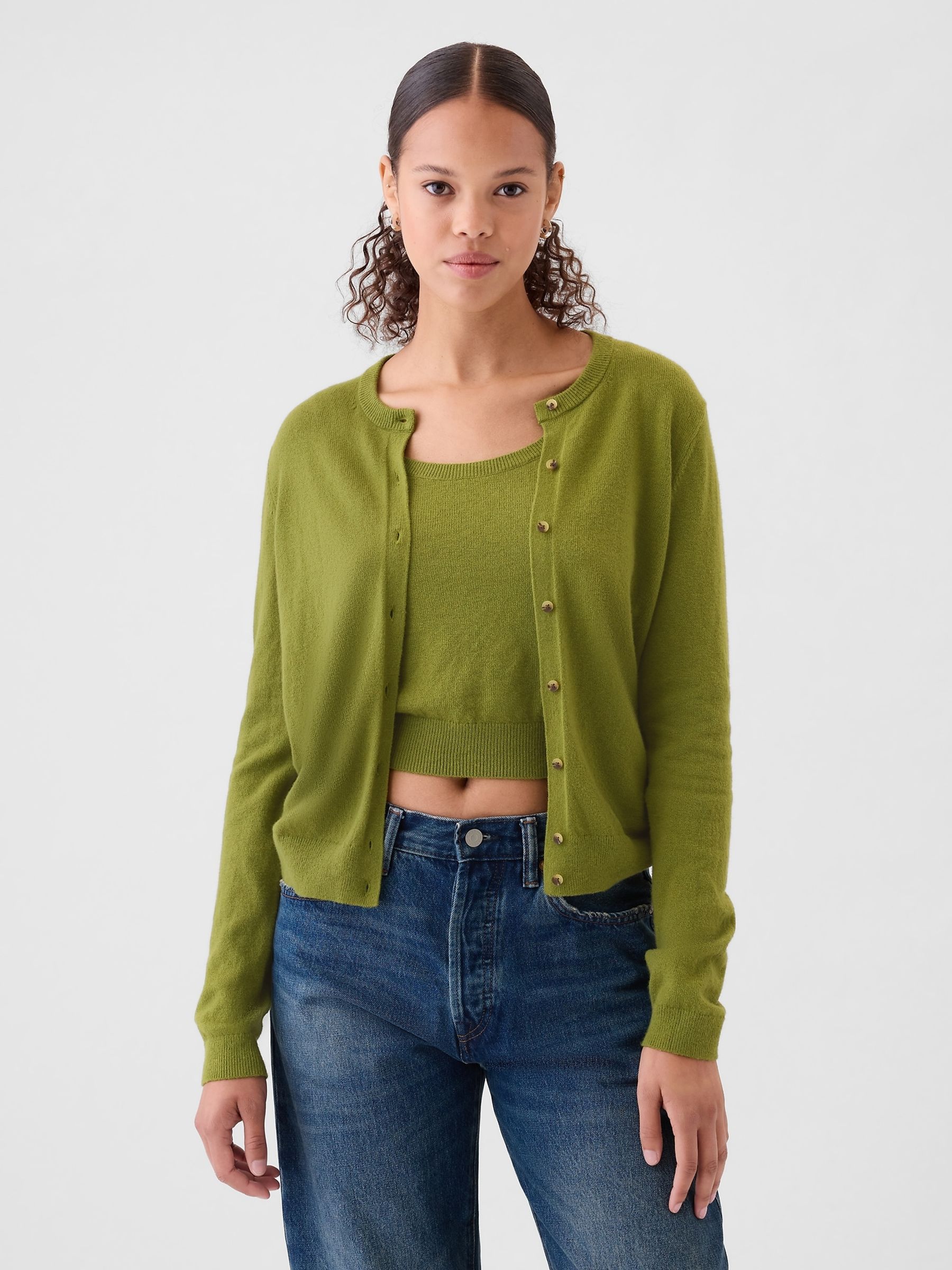 Green CashSoft Cardigan - Image 1 of 1