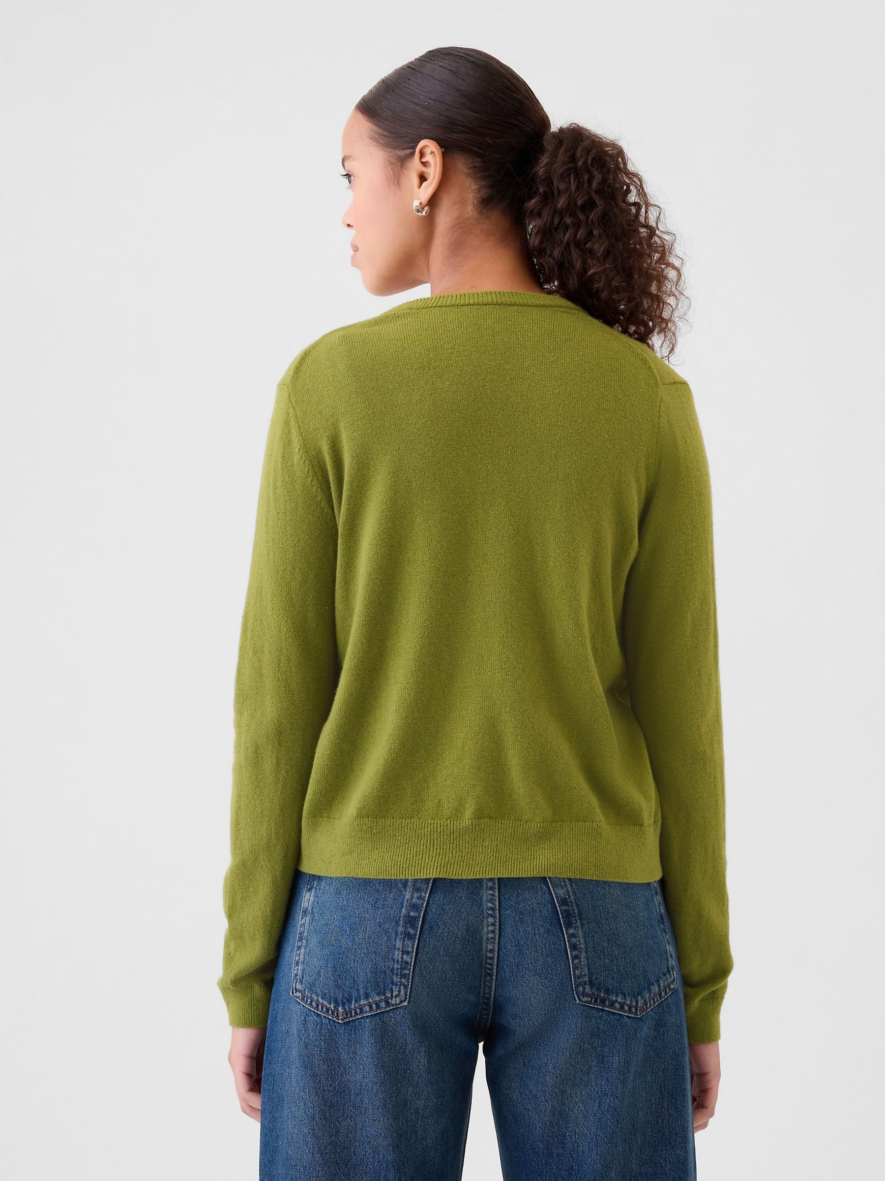 Green CashSoft Cardigan - Image 2 of 5
