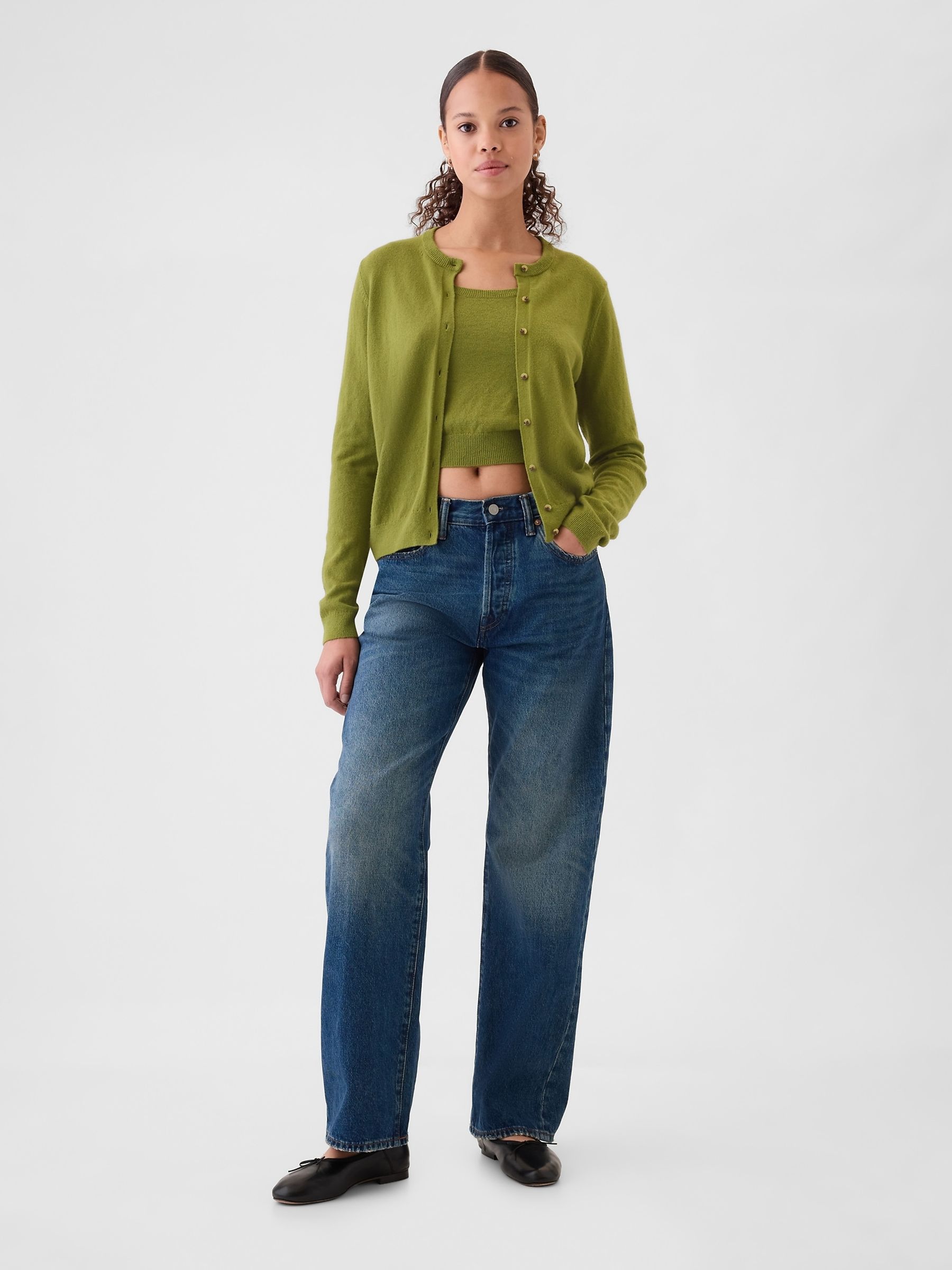Green CashSoft Cardigan - Image 3 of 5
