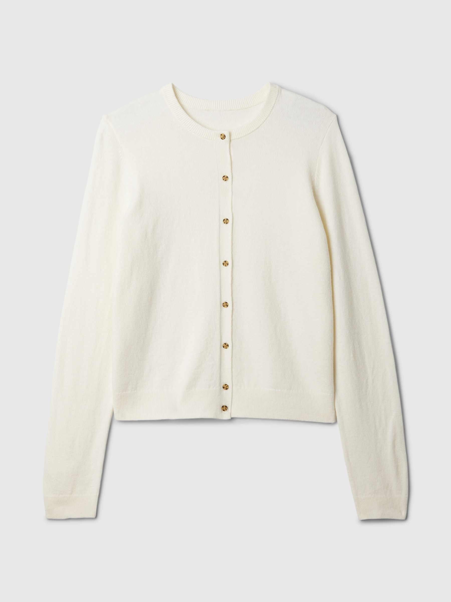 White CashSoft Lightweight Crew Neck Cardigan - Image 4 of 5
