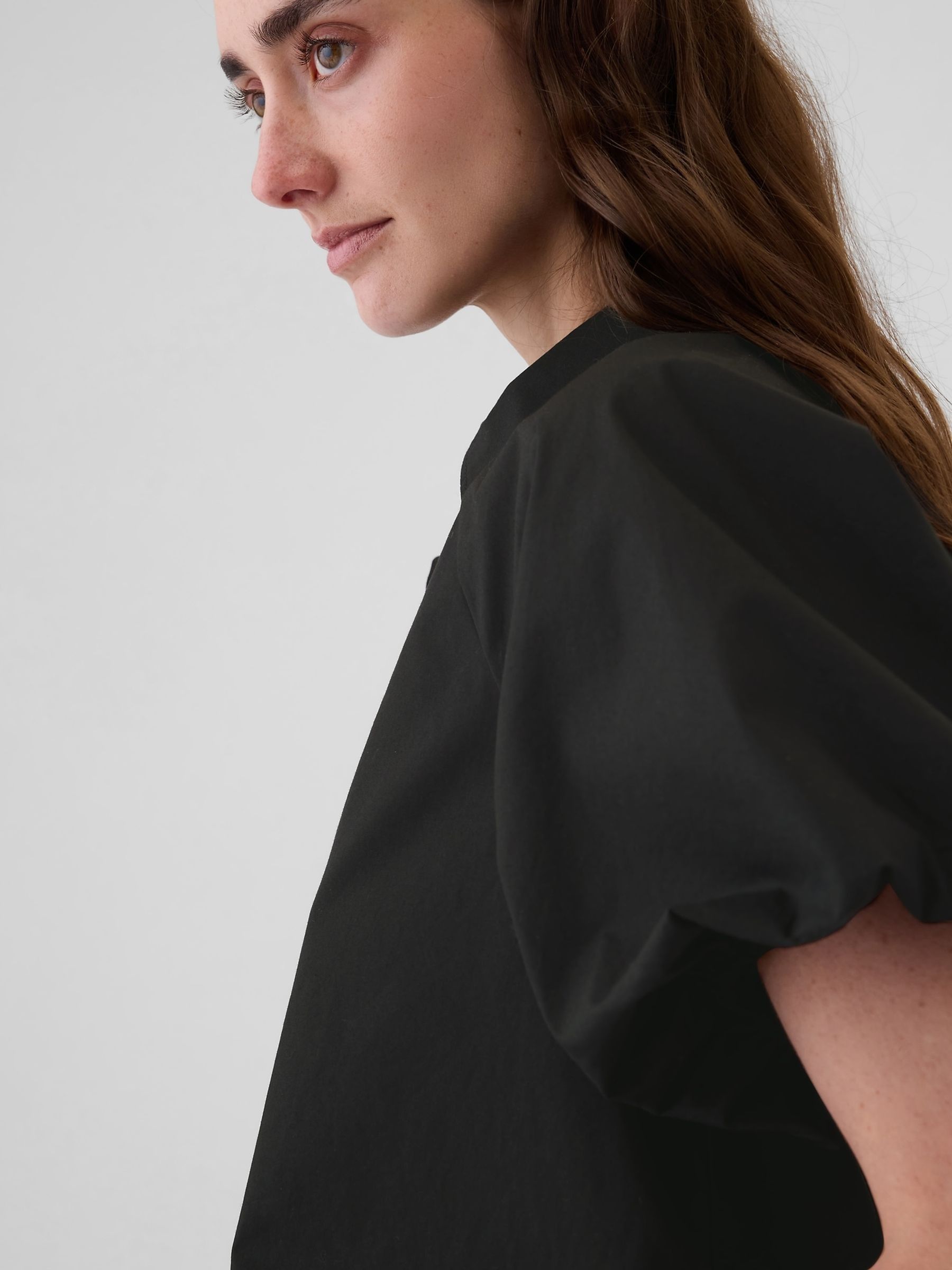 Black Cotton Bubble Short Sleeve Shirt - Image 3 of 5