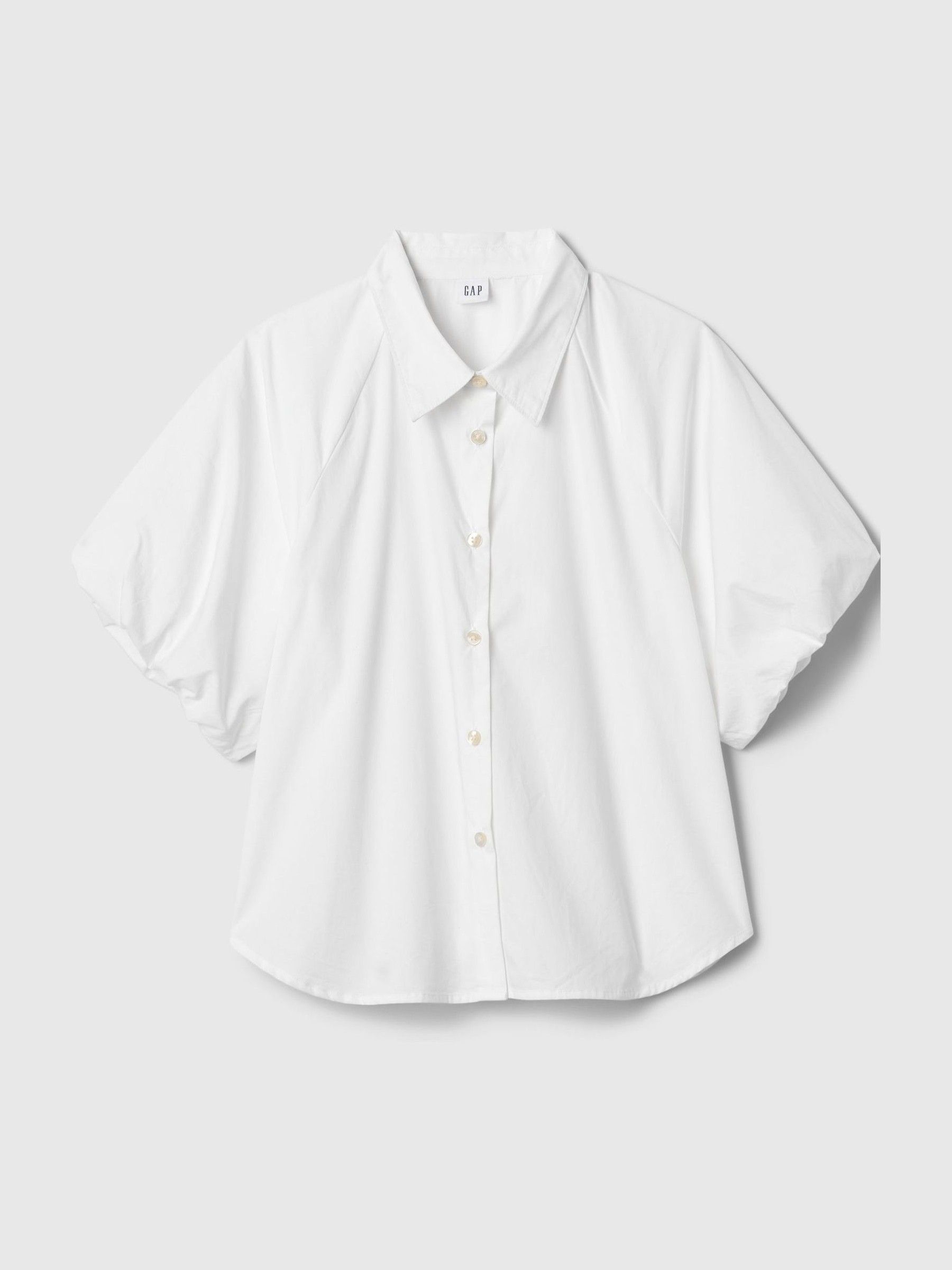 White Cotton Bubble Short Sleeve Shirt - Image 4 of 4