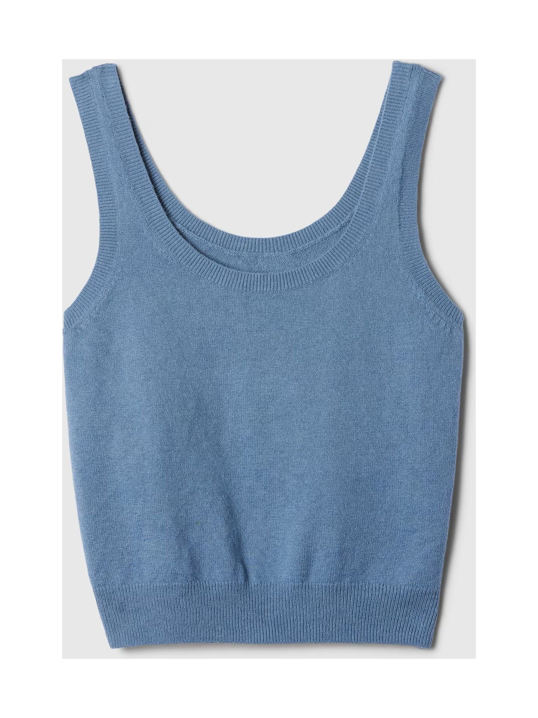 Blue CashSoft Cropped Vest Top - Image 5 of 5