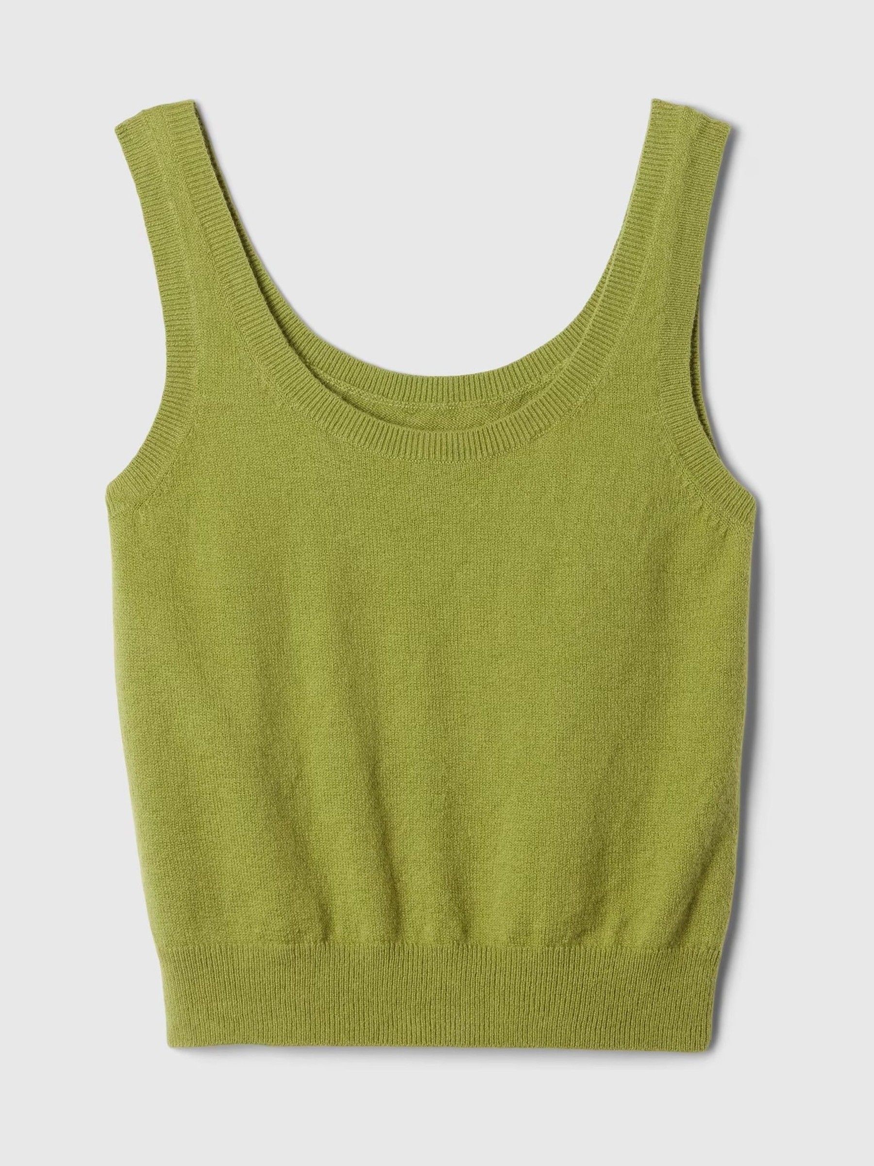 Green CashSoft Cropped Vest Top - Image 4 of 6