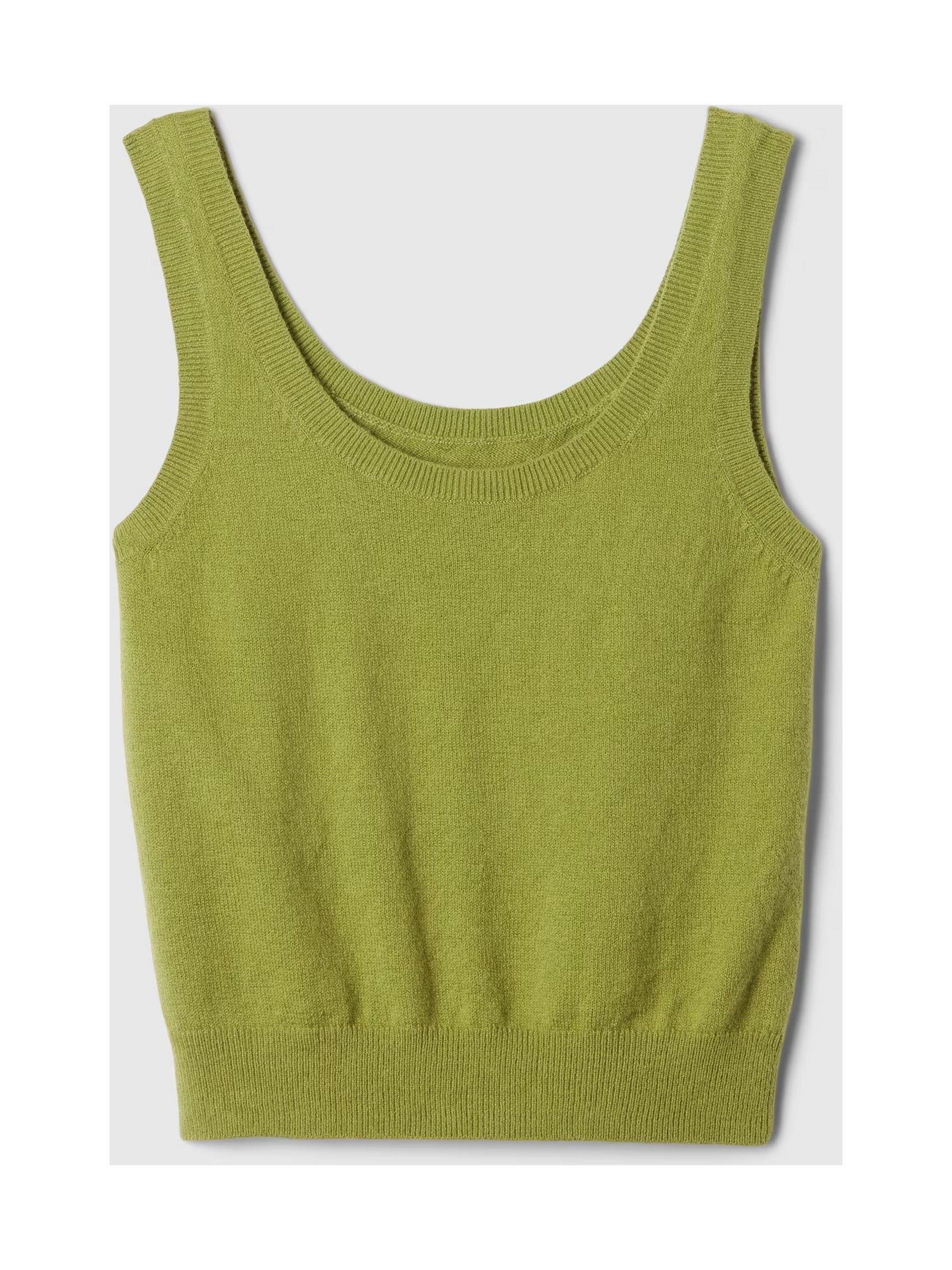 Green CashSoft Cropped Vest Top - Image 5 of 6