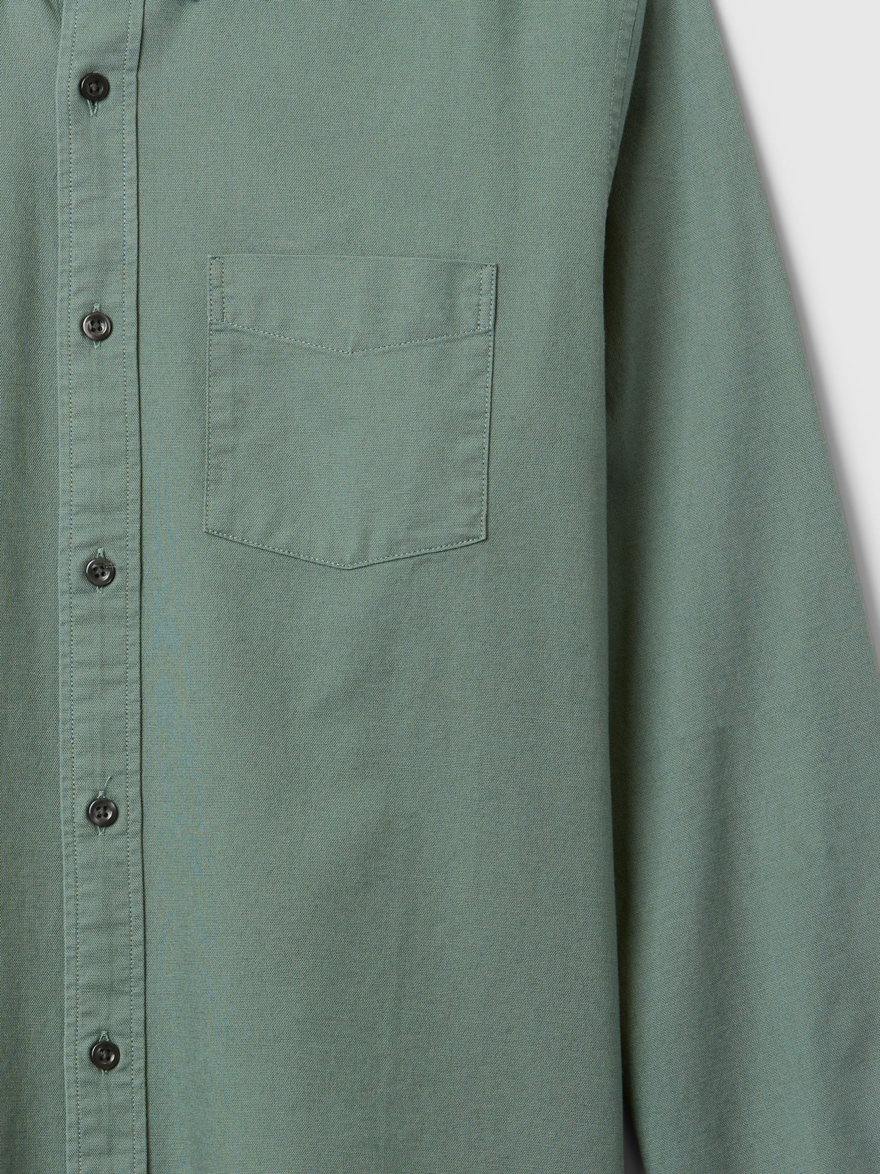 Green Regular Fit Long Sleeve Oxford Shirt - Image 5 of 5