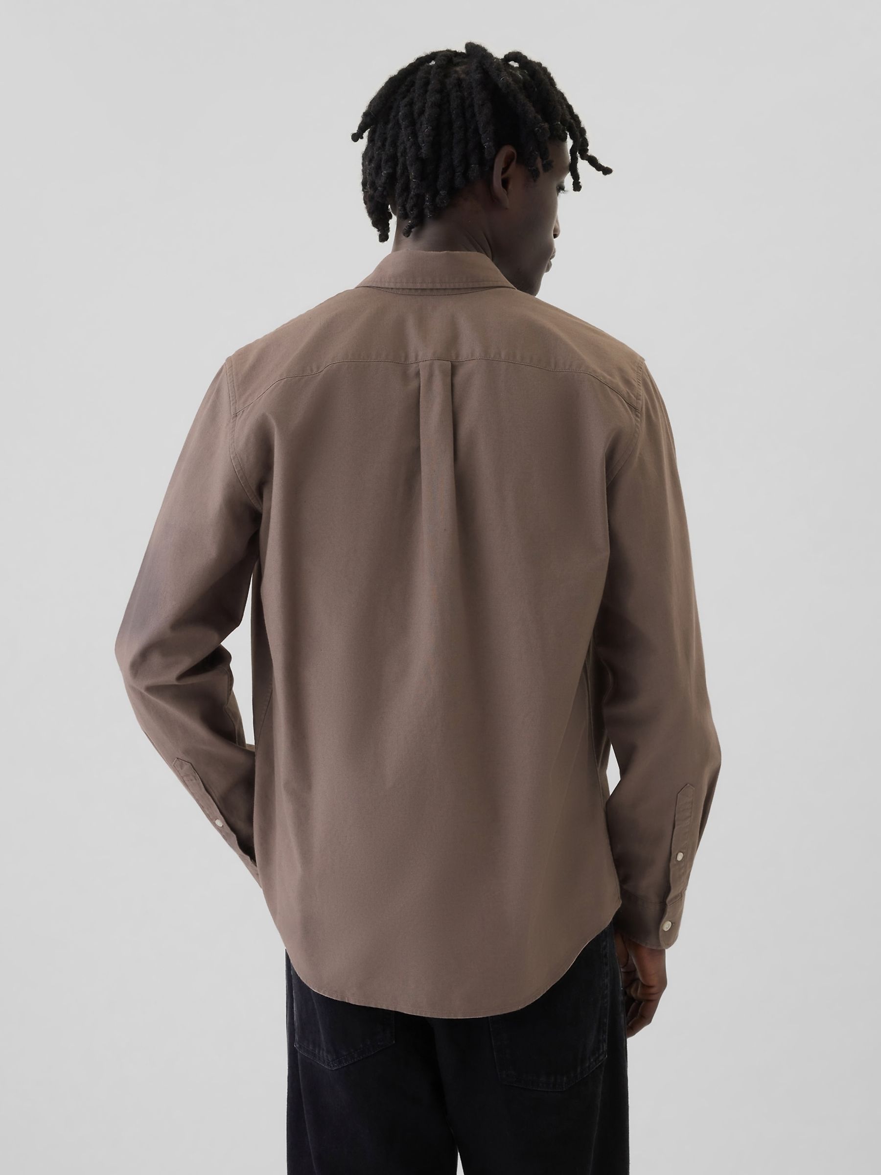 Brown Regular Fit Long Sleeve Oxford Shirt - Image 2 of 5