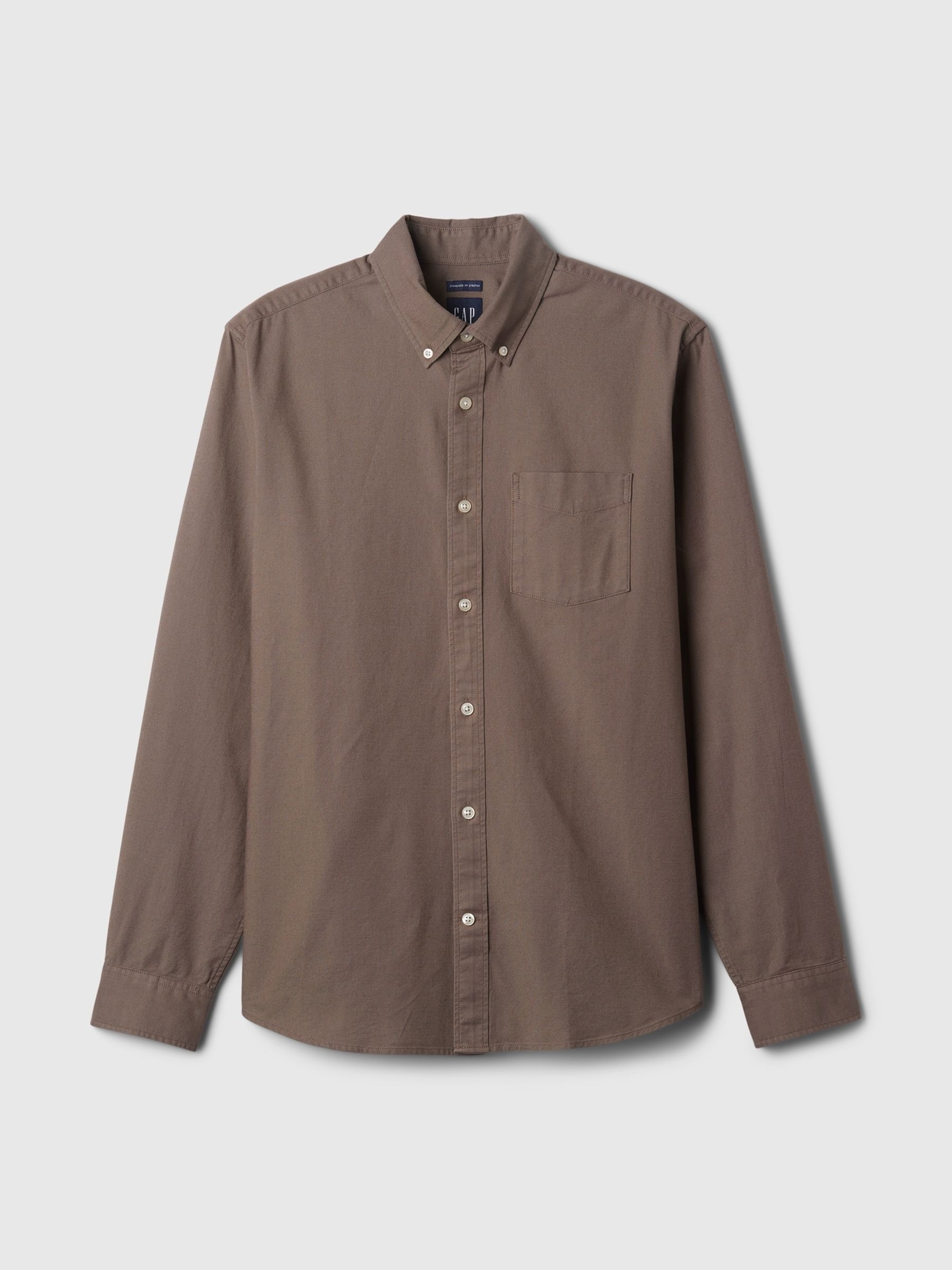 Brown Regular Fit Long Sleeve Oxford Shirt - Image 4 of 5