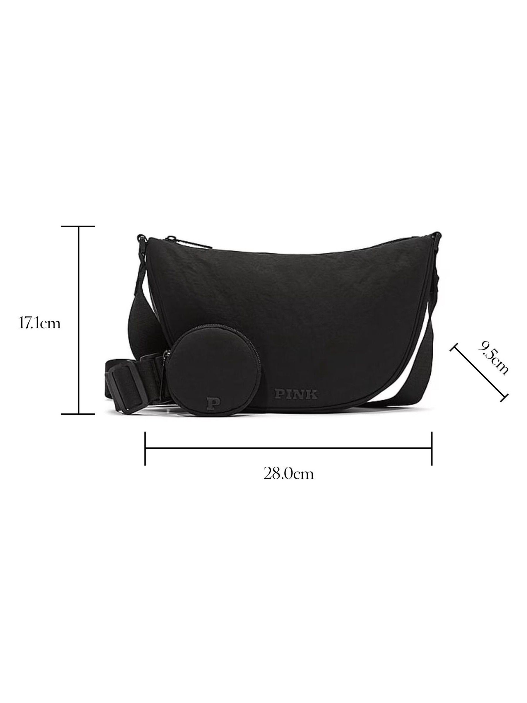 Black Crescent Crossbody Bag - Image 4 of 4