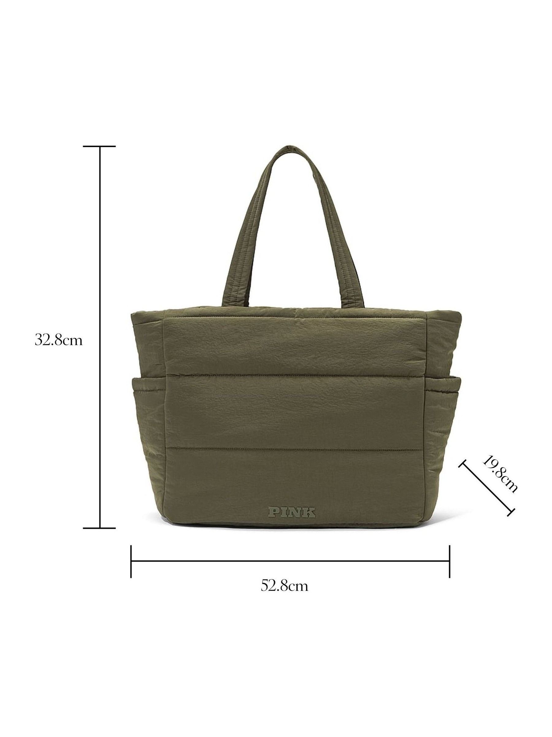 Olive Green Puffer Tote Bag - Image 3 of 3