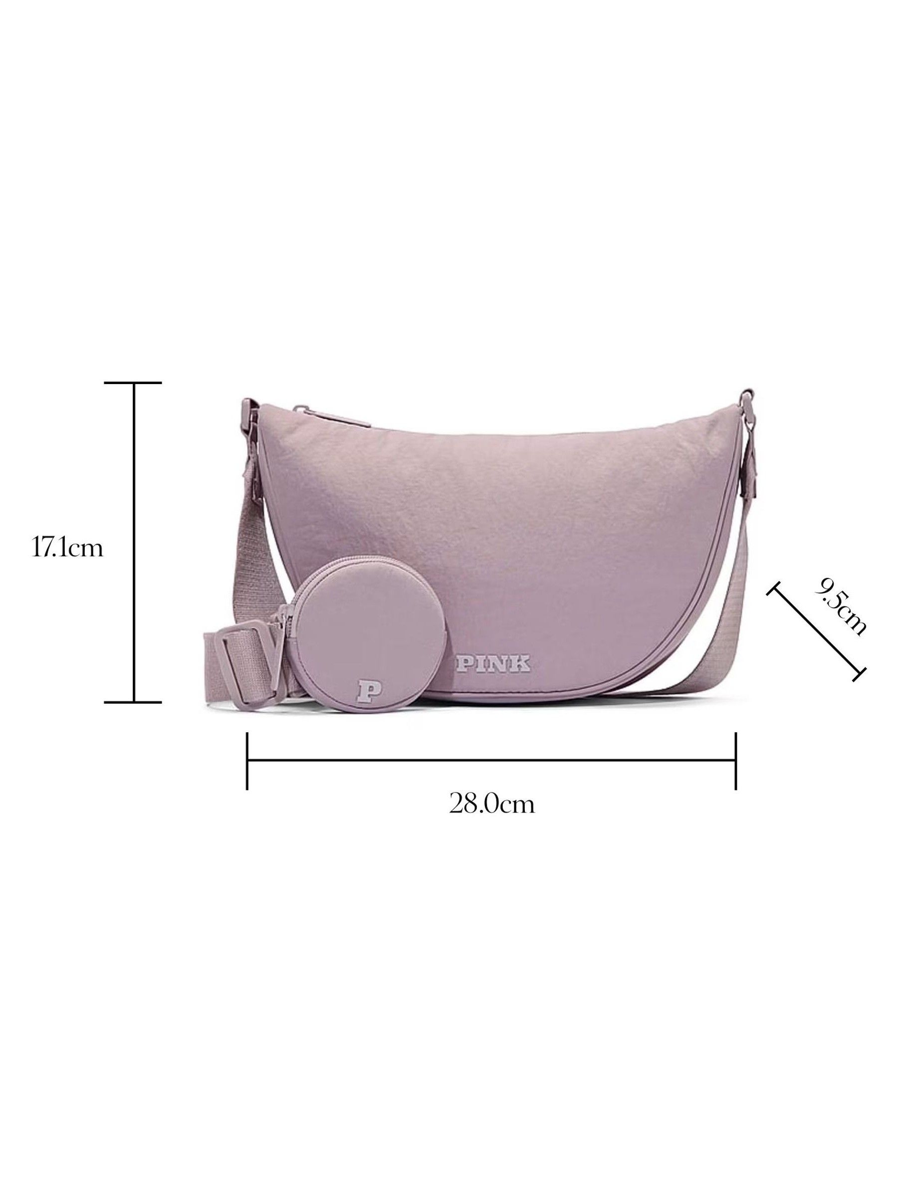 Dusty Purple Crescent Crossbody Bag - Image 4 of 4